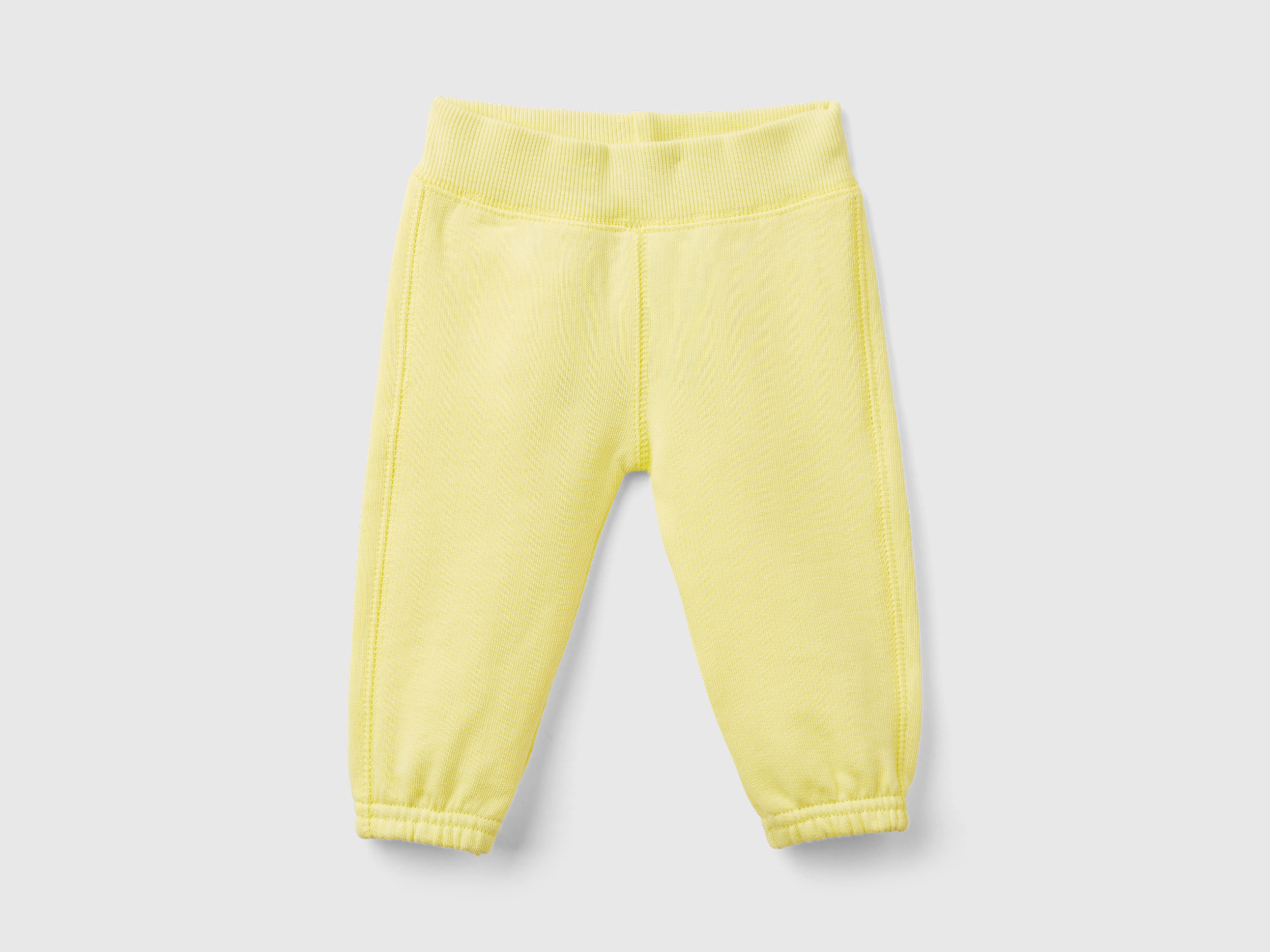 Image of Benetton, Sweatpants In Organic Cotton, size 74, Yellow, Kids