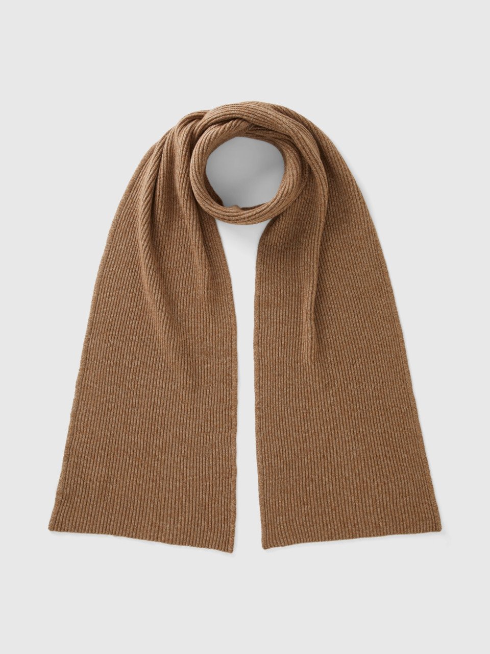 Benetton, Scarf In Wool And Cashmere Blend, Beige, Men