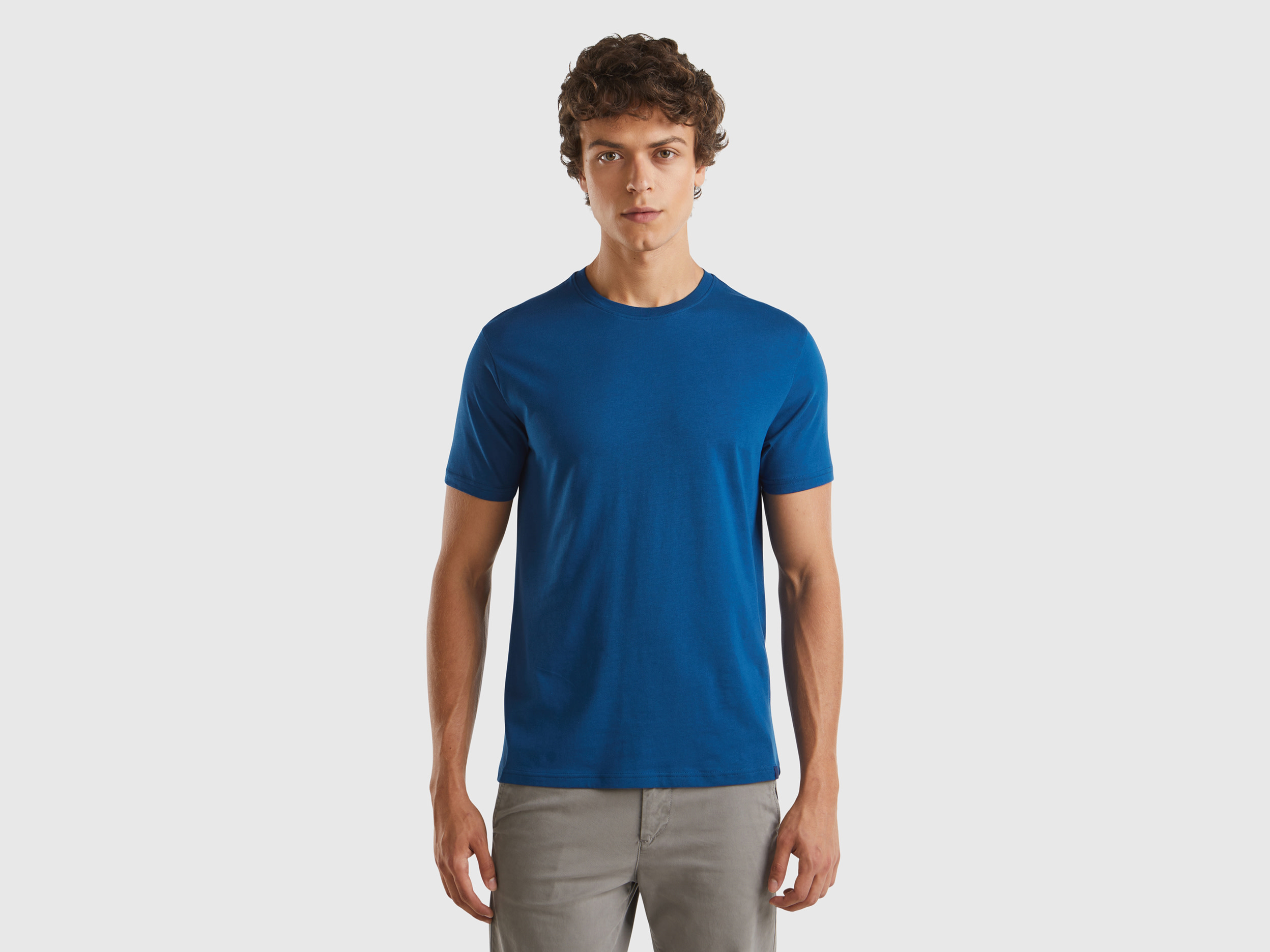 Benetton, T-shirt Blu Notte, Blu, Uomo