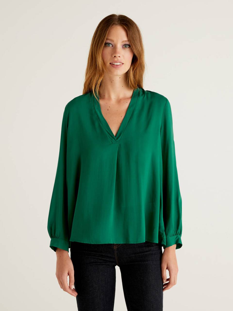 Benetton Lightweight viscose blend blouse. 1