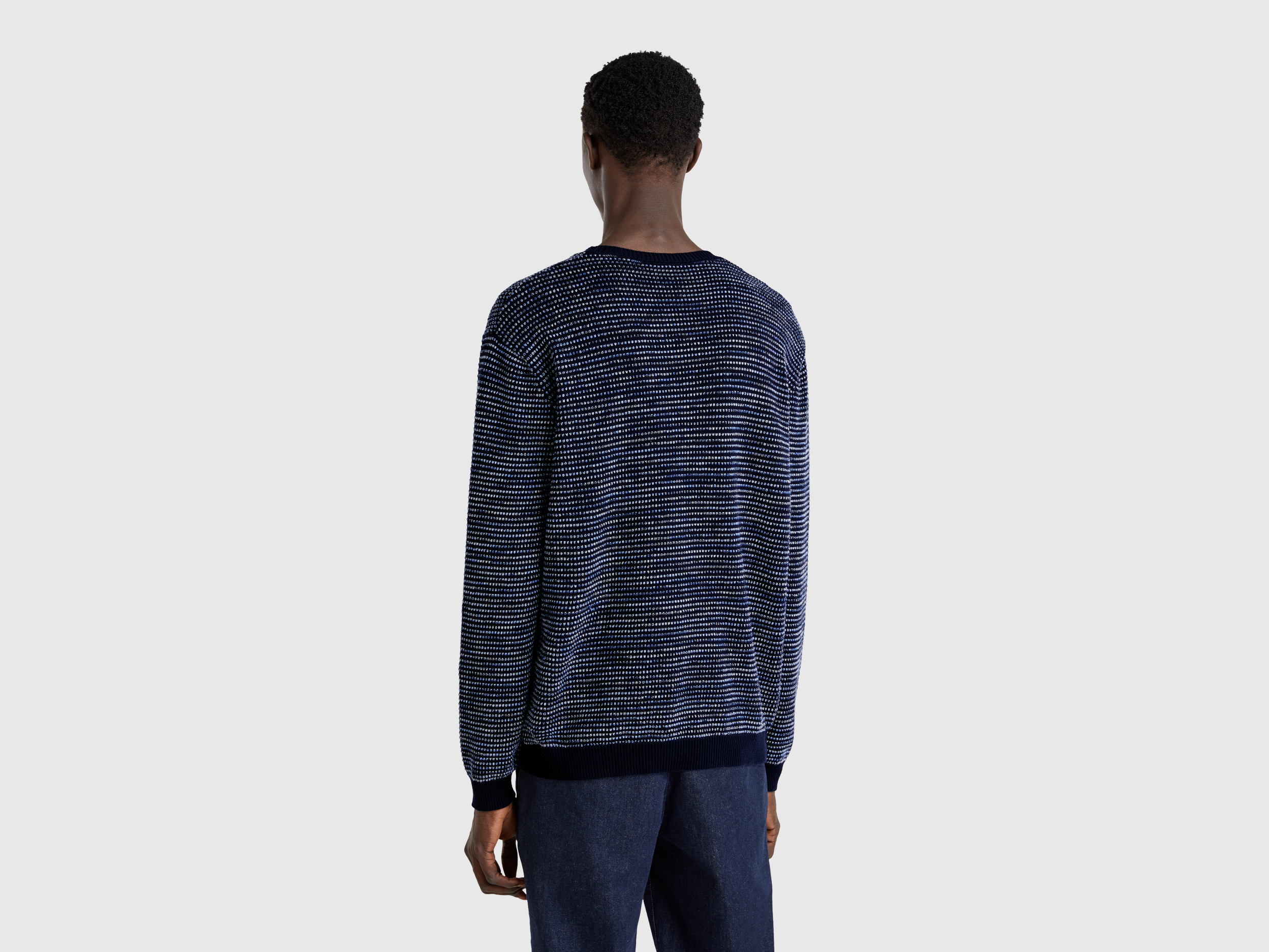 Benetton, Πουλόβερ Ζακάρ, size M, Σκουρο Μπλε, Ανδρικά φωτογραφία