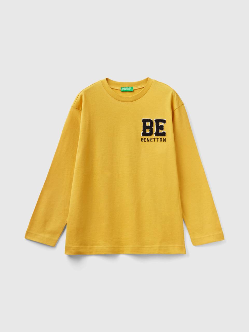 Warm 100% organic cotton t-shirt - Yellow | Benetton