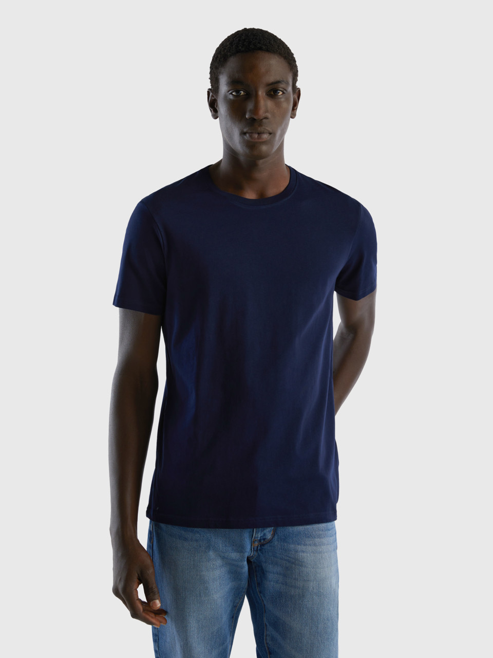 Benetton, Dark Blue T-shirt, Dark Blue, Men