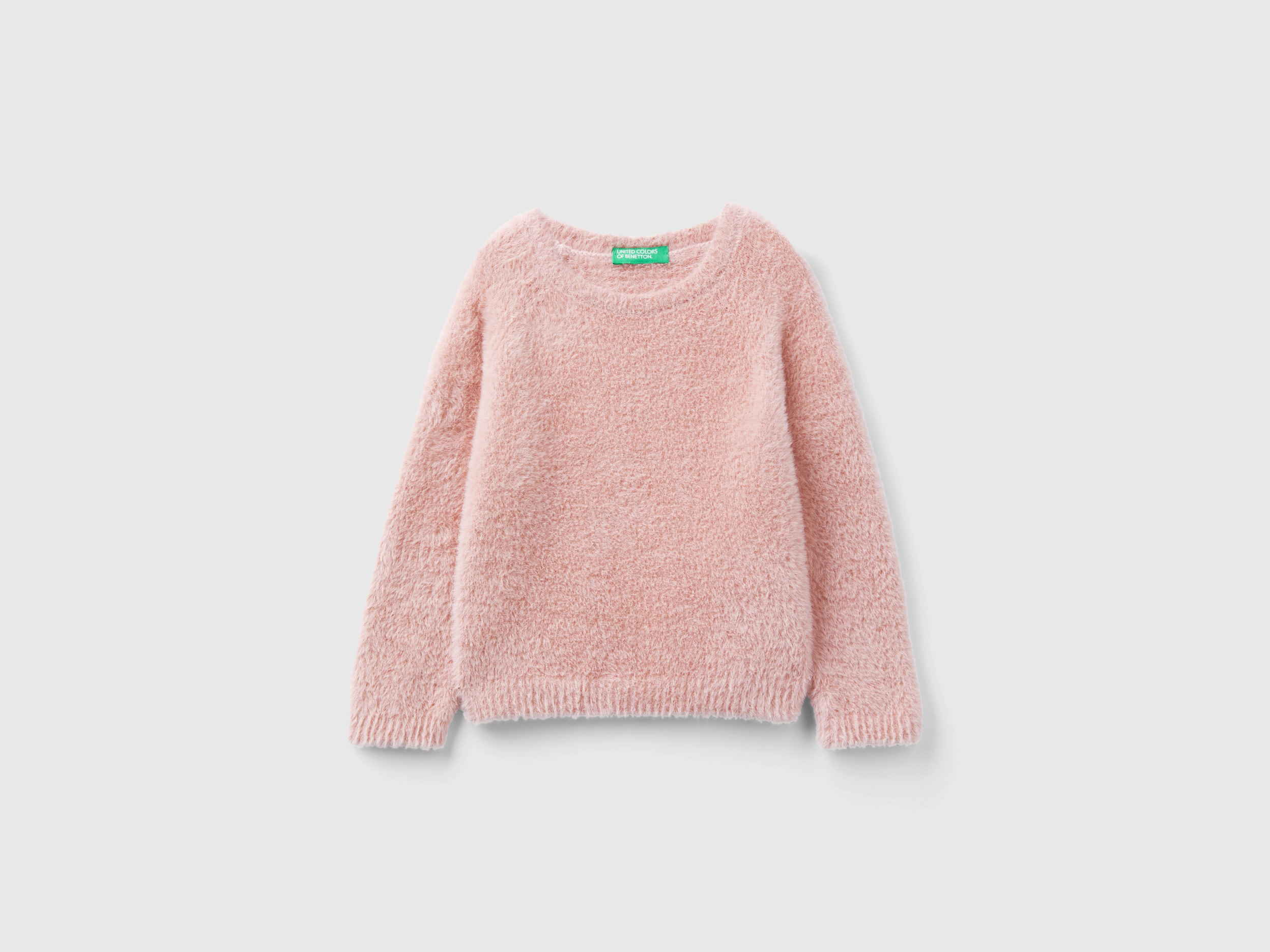 Benetton, Sweater With Faux Fur, size 2-3, Pink, Kids
