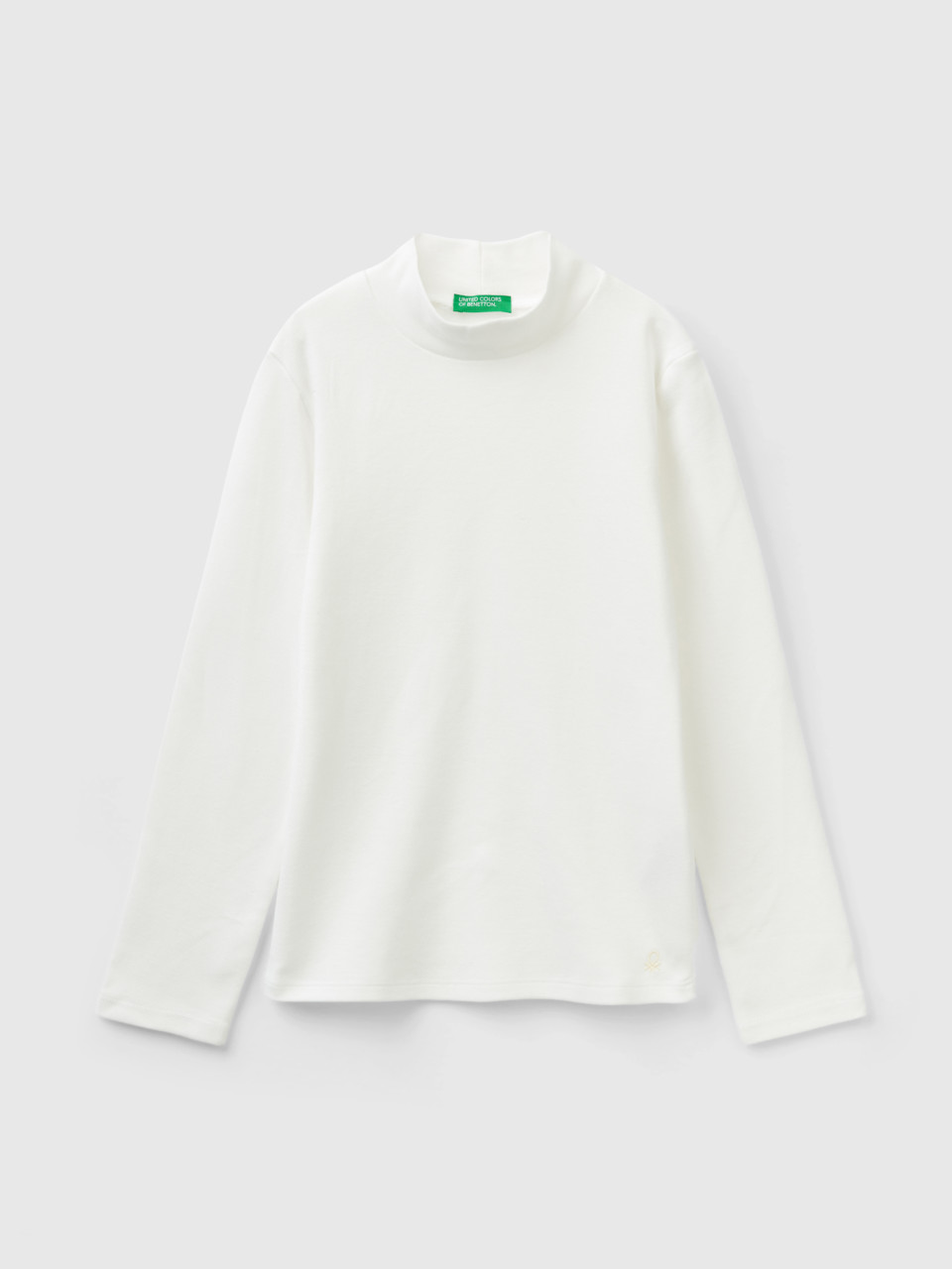 Benetton, T-shirt En Pur Coton Bio, Crème, Enfants