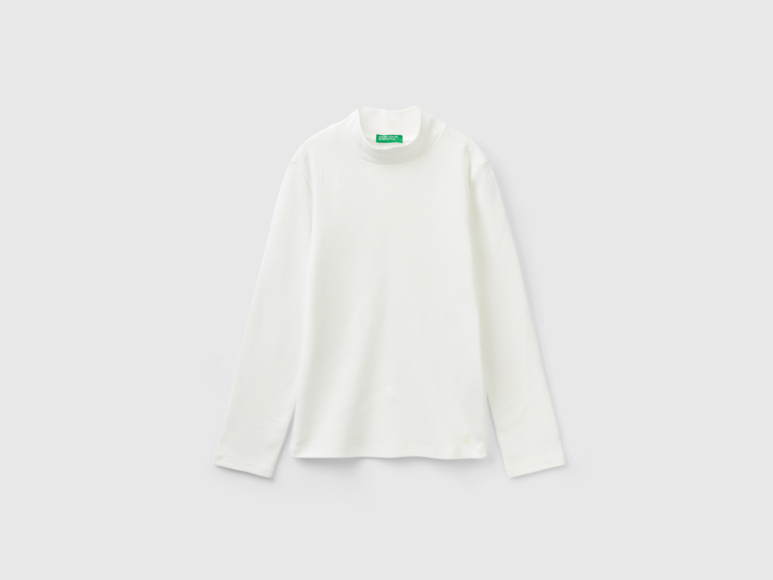 Benetton, T-shirt In Pure Organic Cotton, size M, Creamy White, Kids