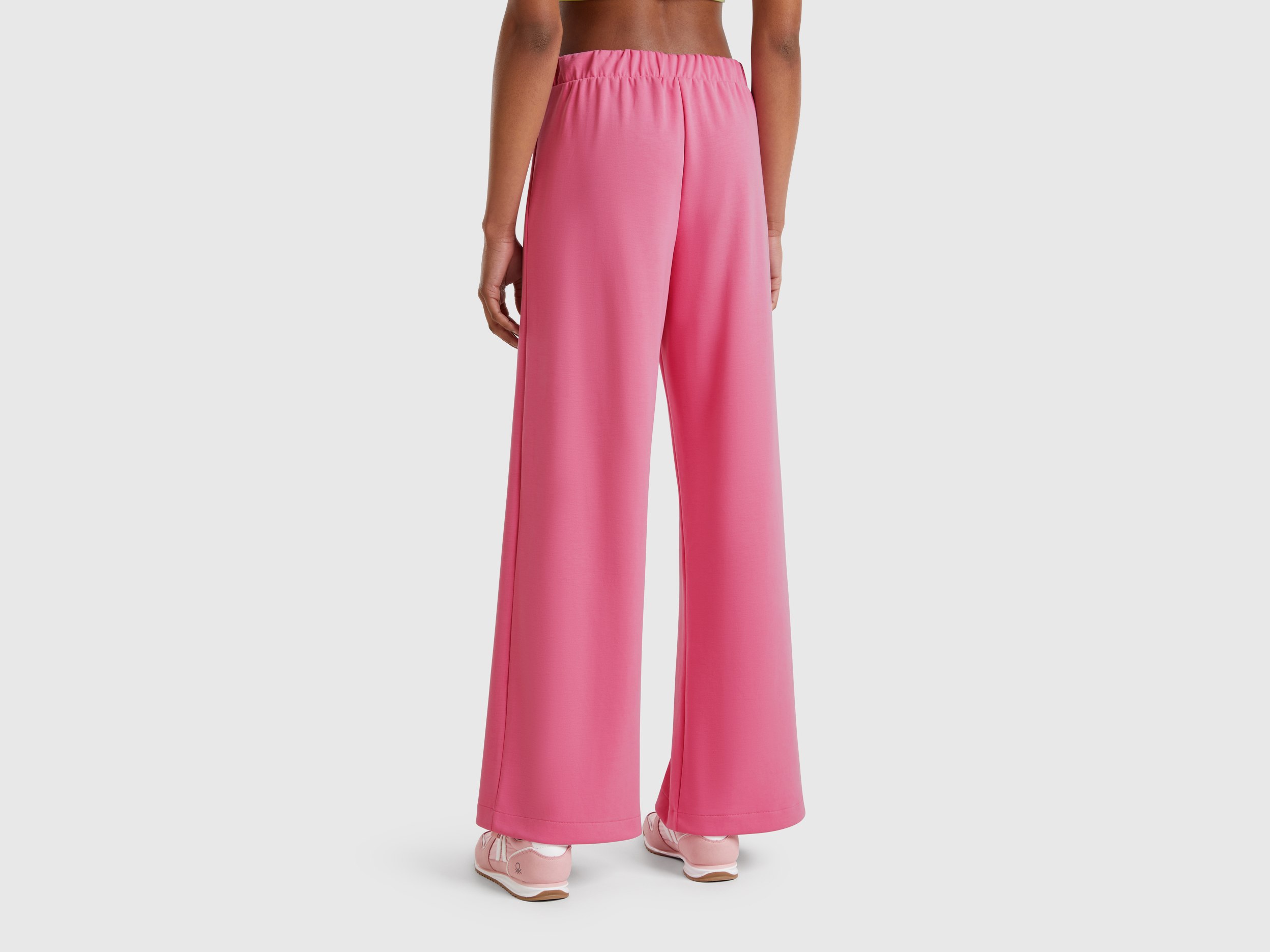 Benetton, Παντελόνι Φαρδύ Modal®, size M, Ροζ, Γυναικεία φωτογραφία