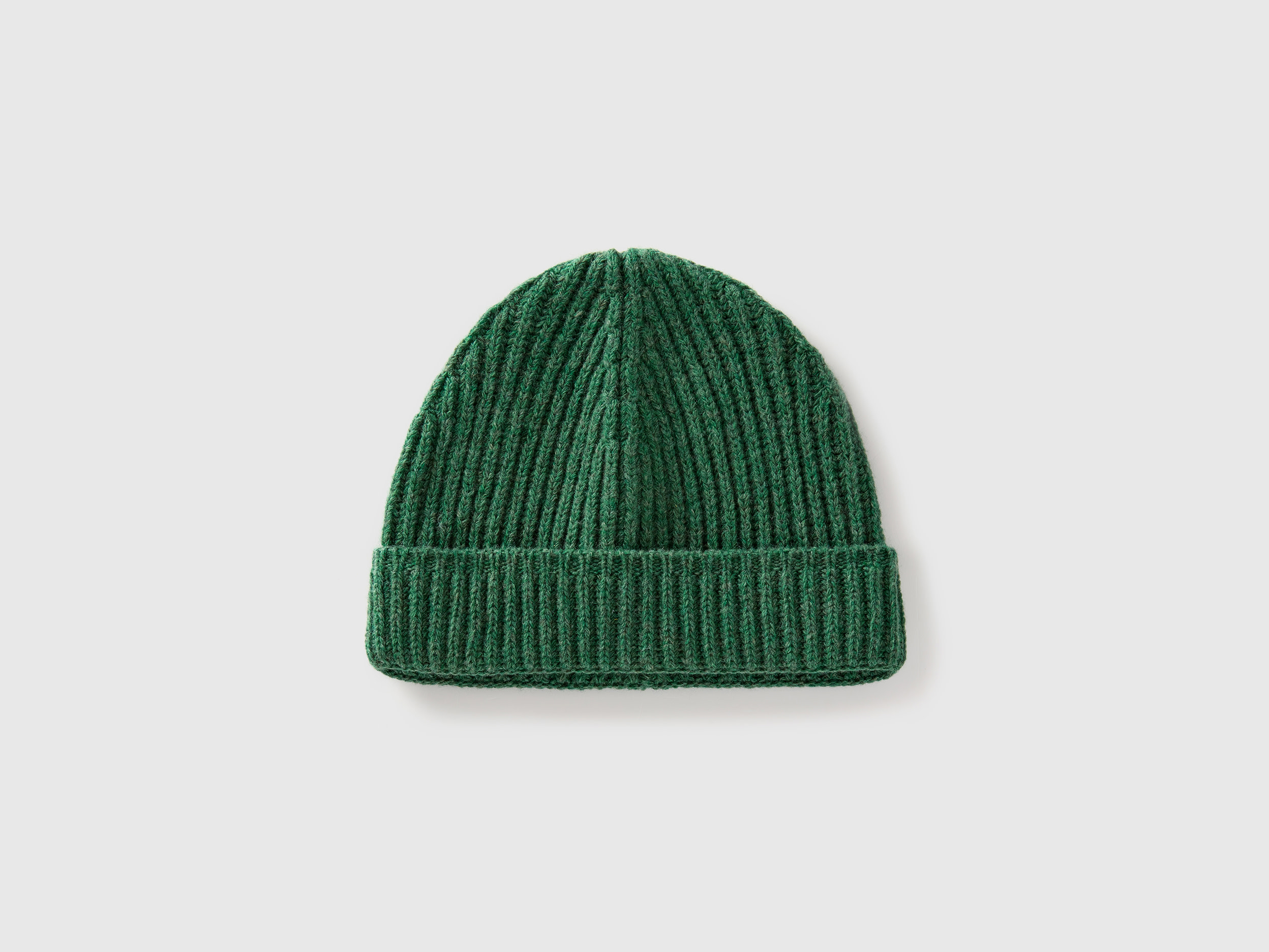 Benetton, Berretto In Pura Lana Vergine, Verde, Uomo