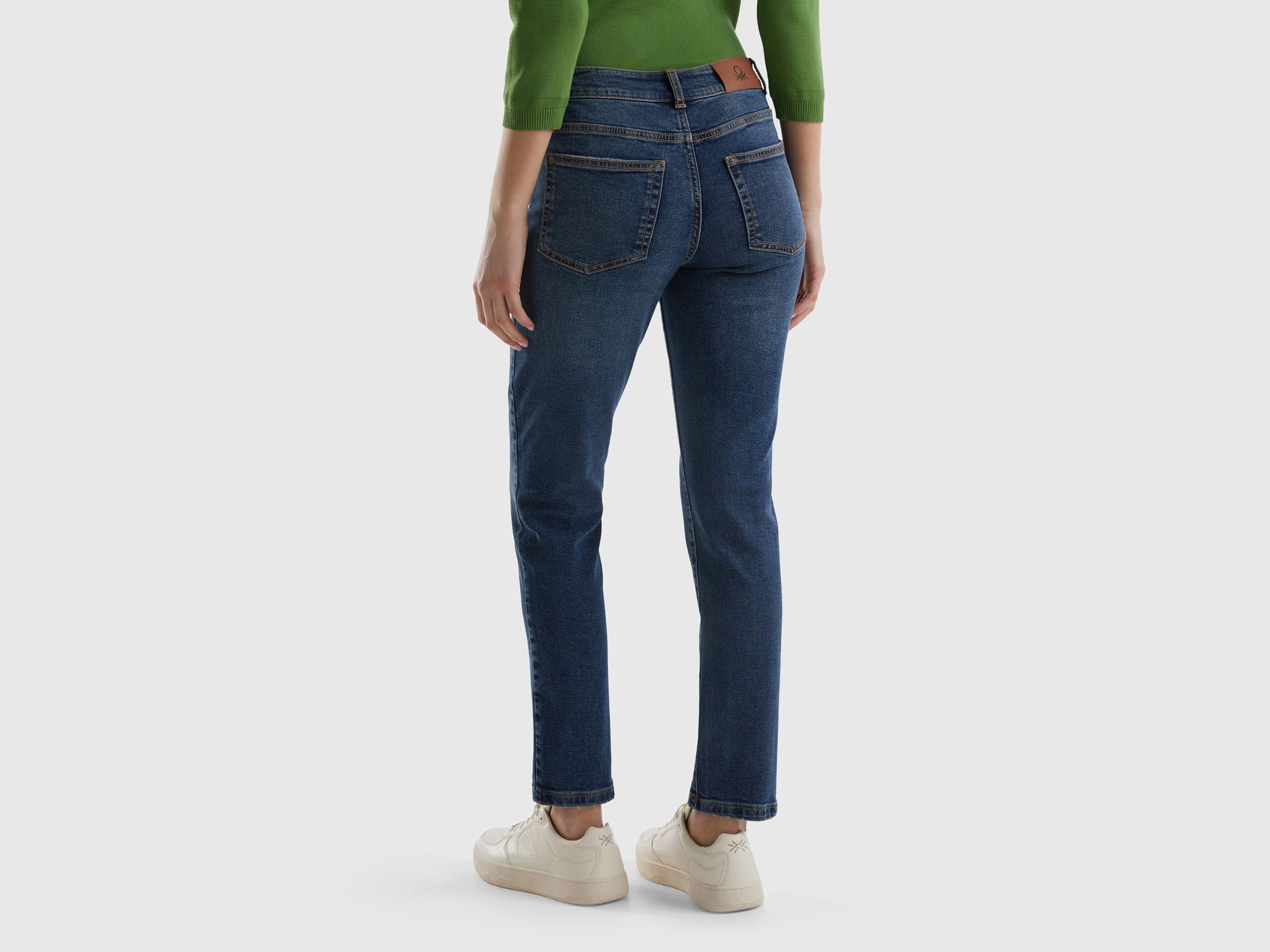 Benetton, Τζιν Slim Fit Ψηλόμεσο, size 35, Μπλε, Γυναικεία φωτογραφία