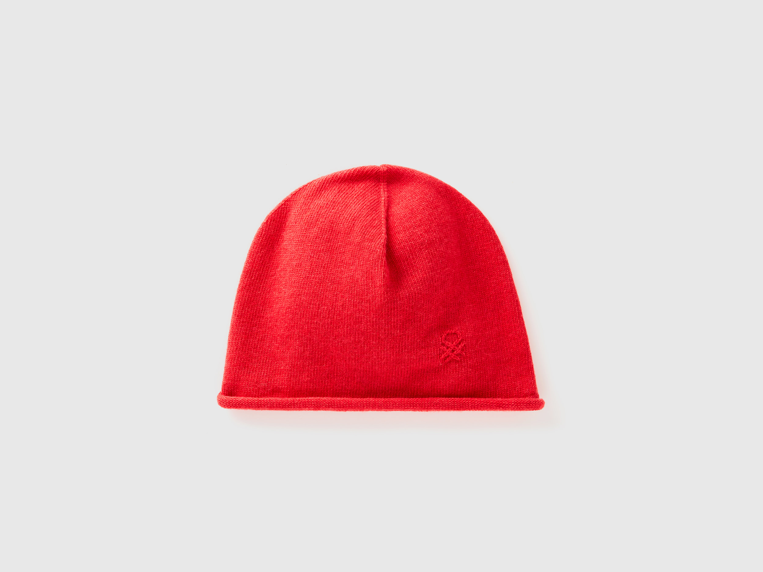 Benetton, Cappello In Misto Cashmere, Rosso, Donna
