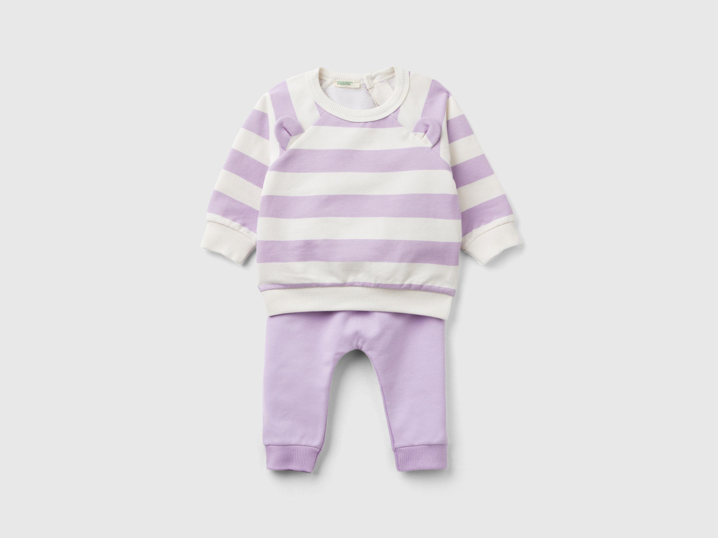 Image of Benetton, Sweat Set In Organic Stretch Cotton, size 68, Lilac, Kids