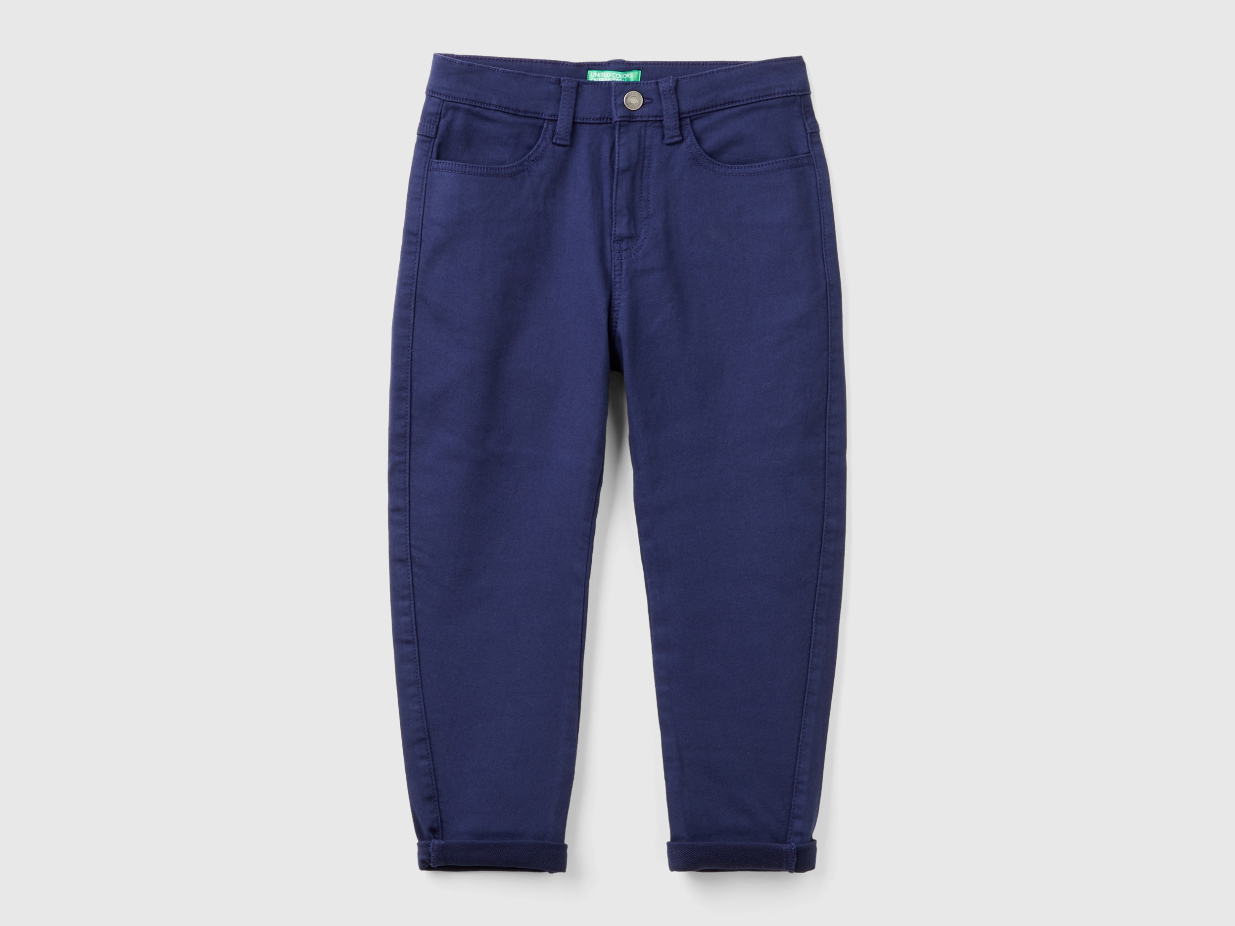 Benetton, Pantaloni Carrot Fit, Blu Scuro, Bambini