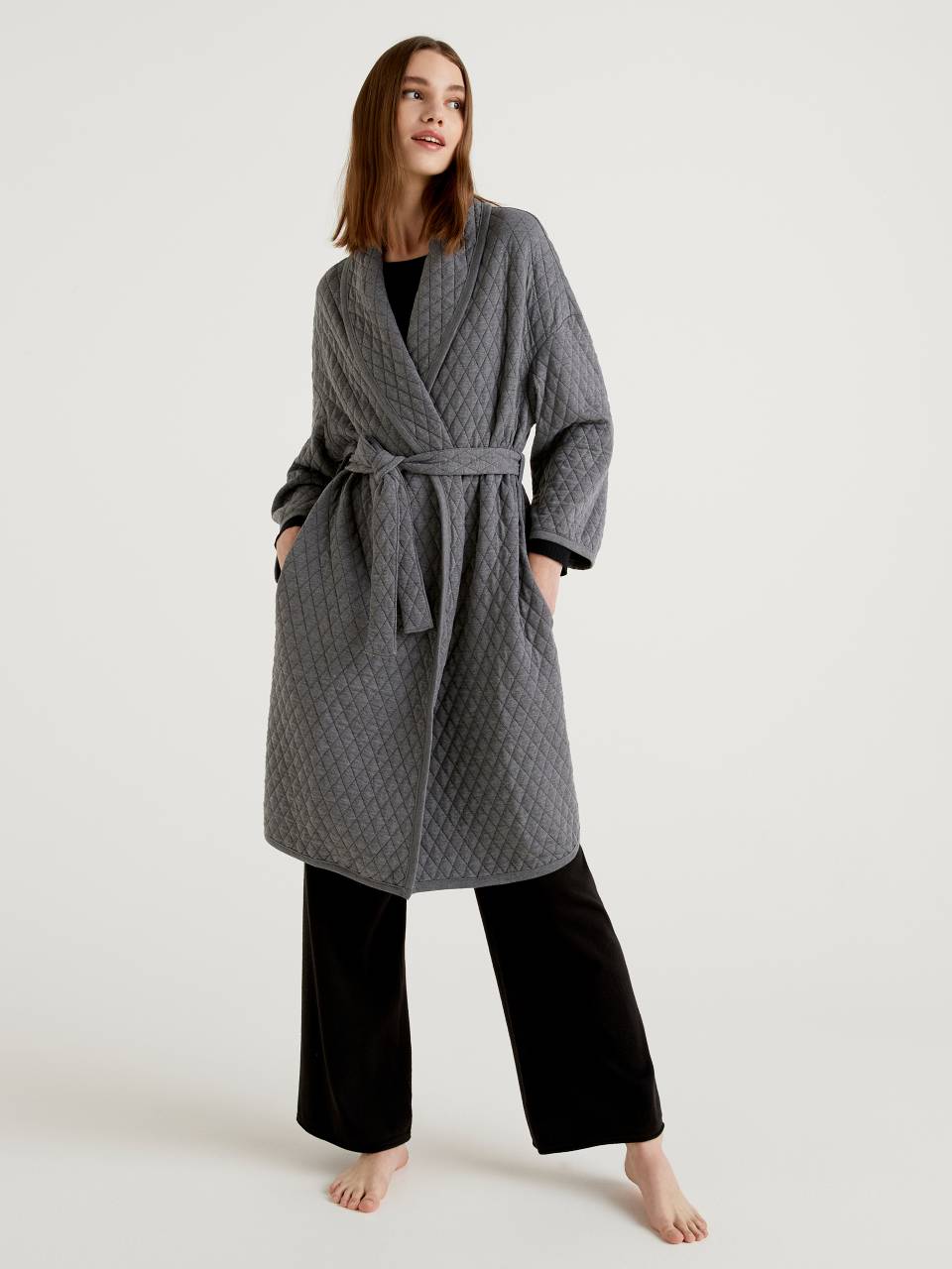 Benetton Quilted dressing gown with belt. 1