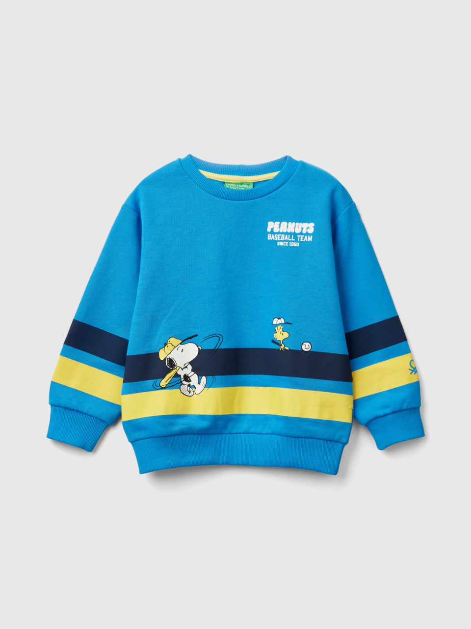 Benetton, ©peanuts Sweatshirt With Stripes, Blue, Kids