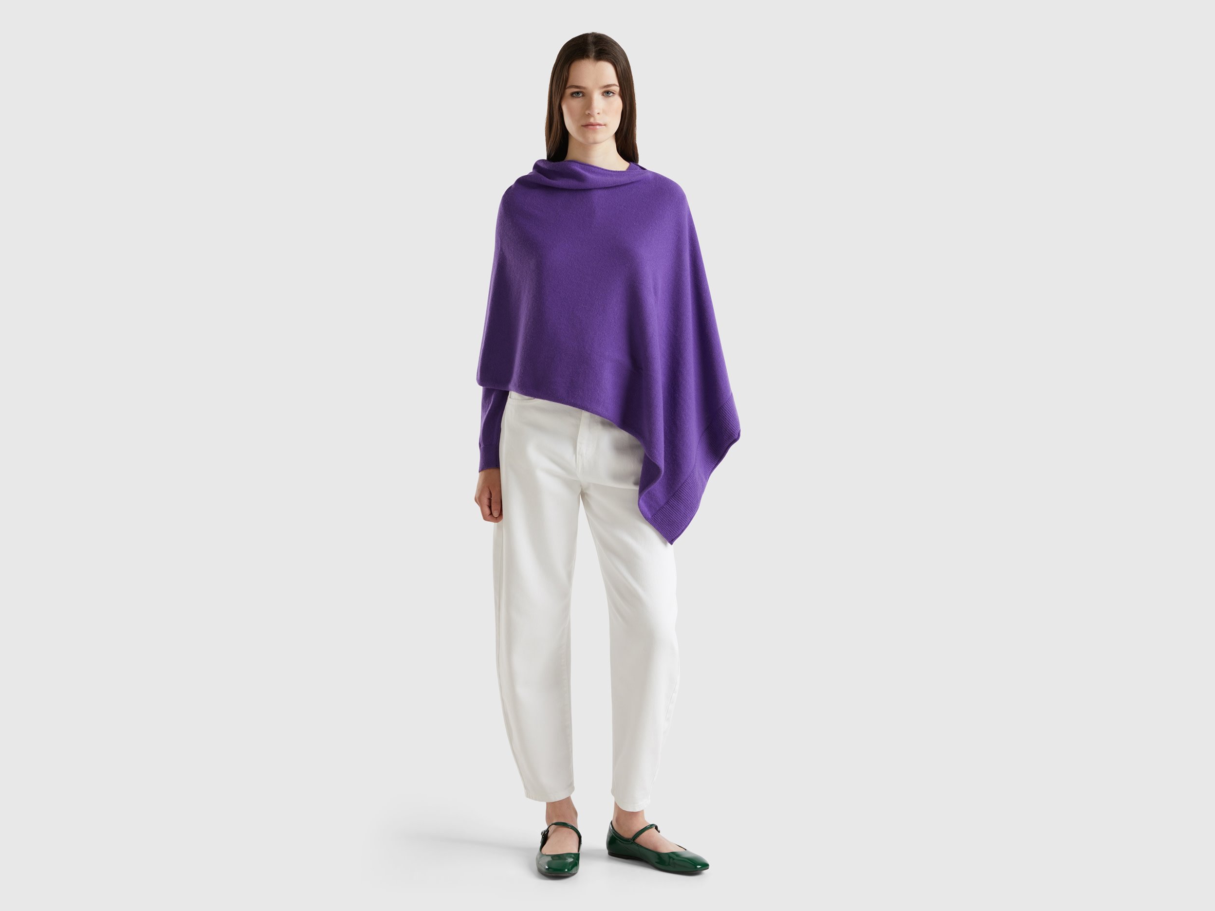 Benetton, Mantella In Misto Cashmere, , Donna