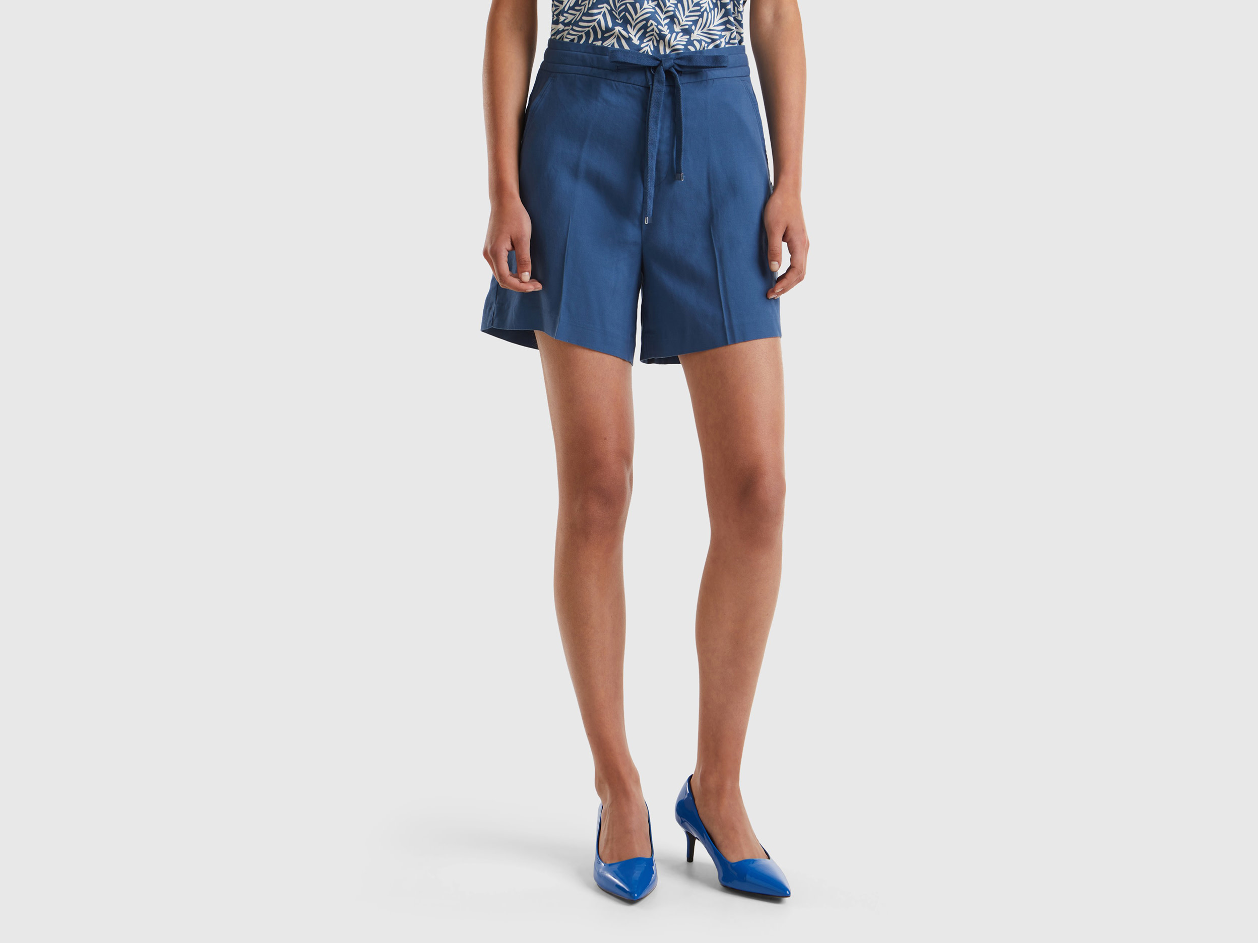 Benetton, Bermuda Con Coulisse, Avio, Donna