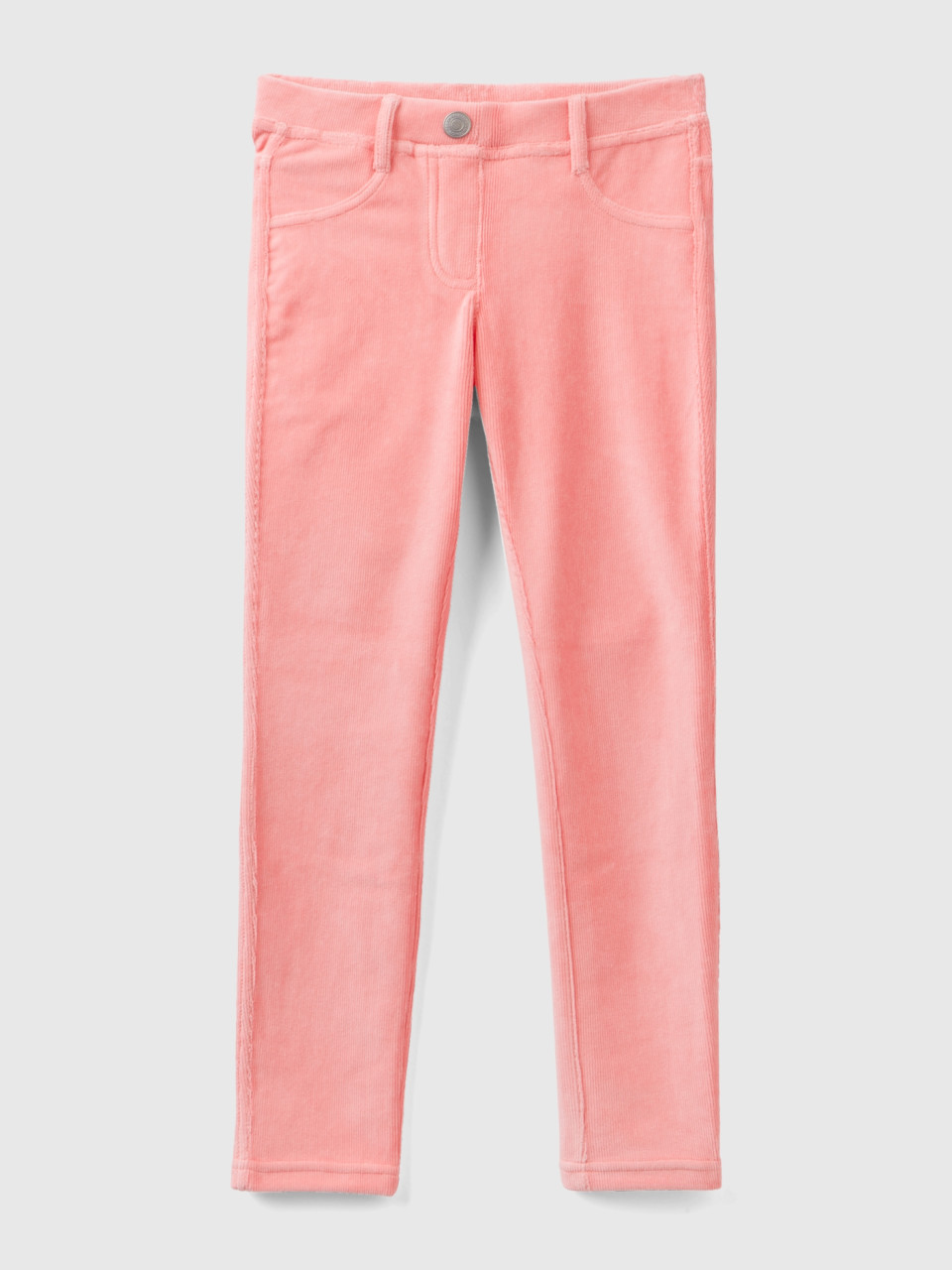 Benetton, Super Skinny Chenille Trousers, Pink, Kids