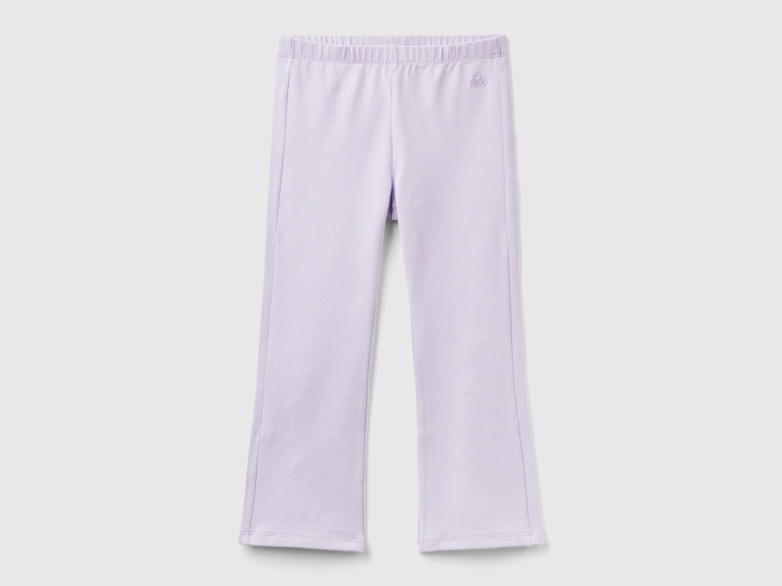 Benetton, Flared Leggings In Stretch Cotton, size 3-4, Lilac, Kids