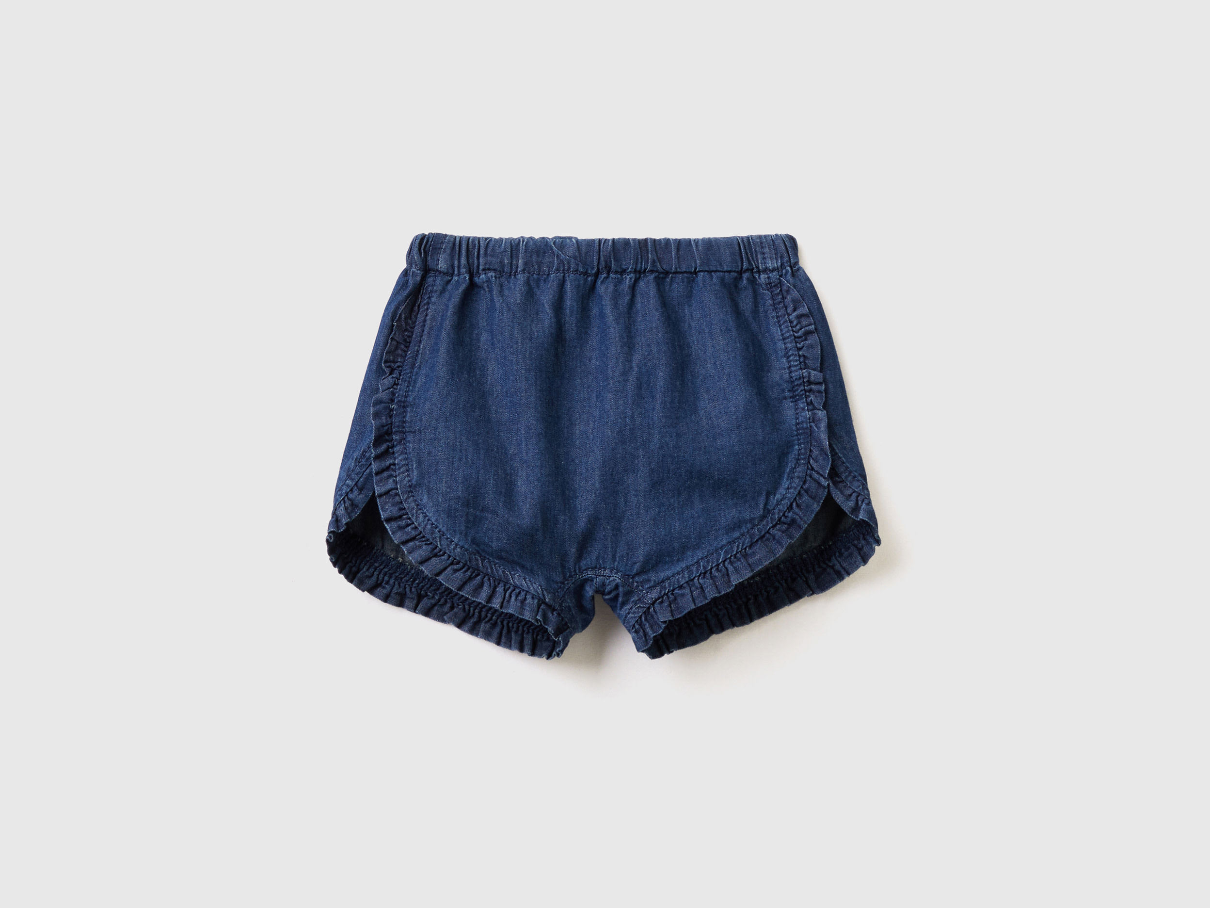 Benetton, Shorts Con Rouches, Blu Scuro, Bambini