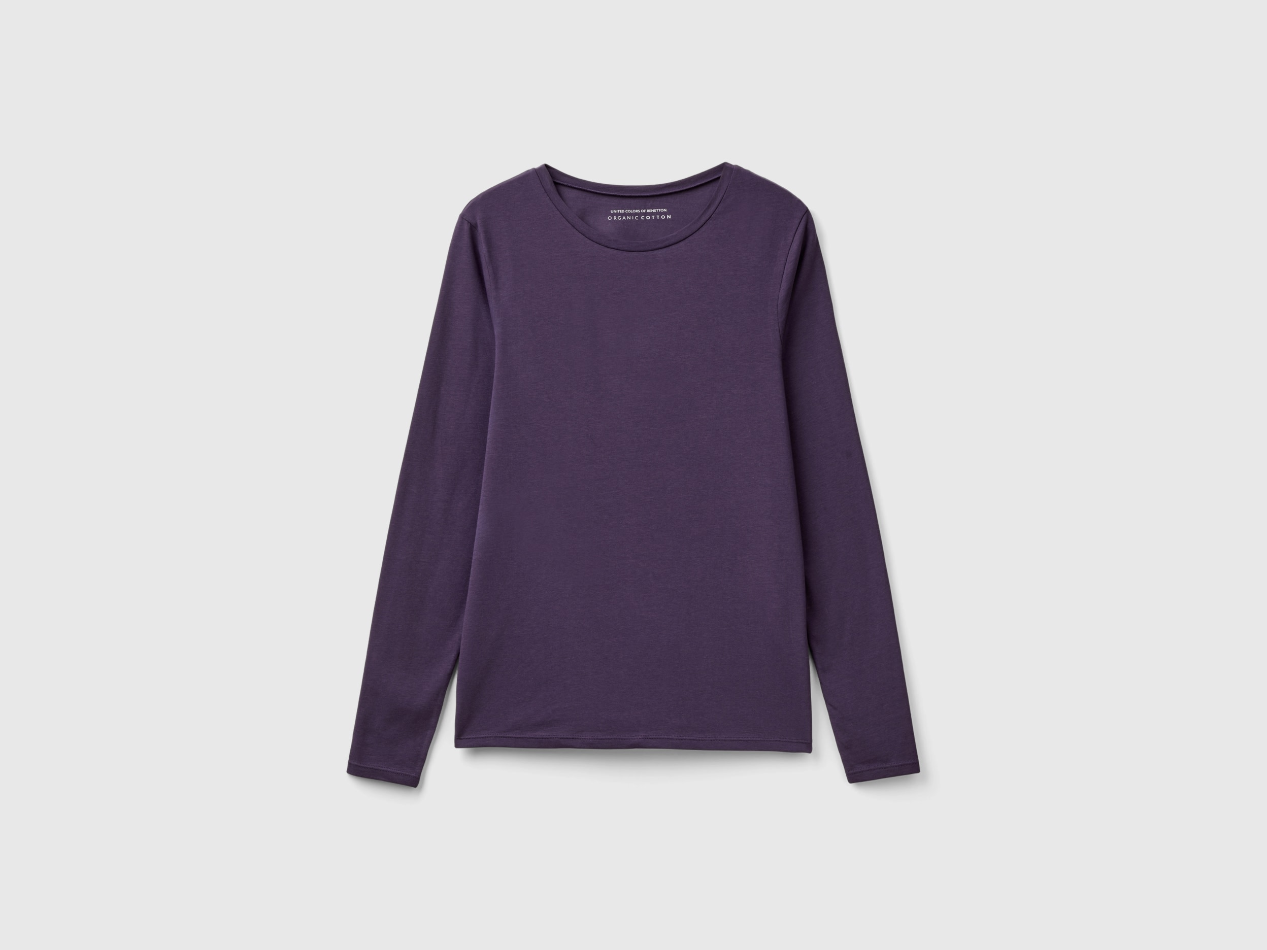 Benetton, T-shirt Manica Lunga In Cotone Bio Super Stretch, , Donna