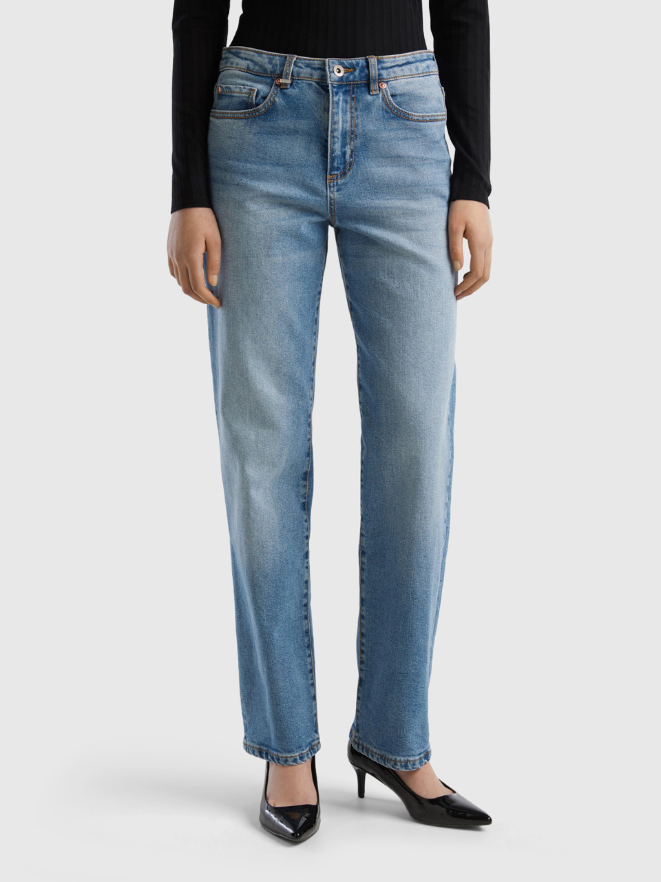 Benetton, Jeans Straight-fit, Hellblau, female