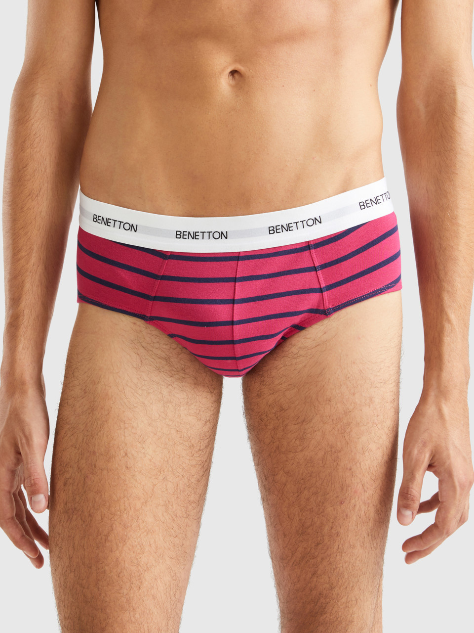 Benetton, Striped Underwear In Stretch Organic Cotton, Multi-color, Men