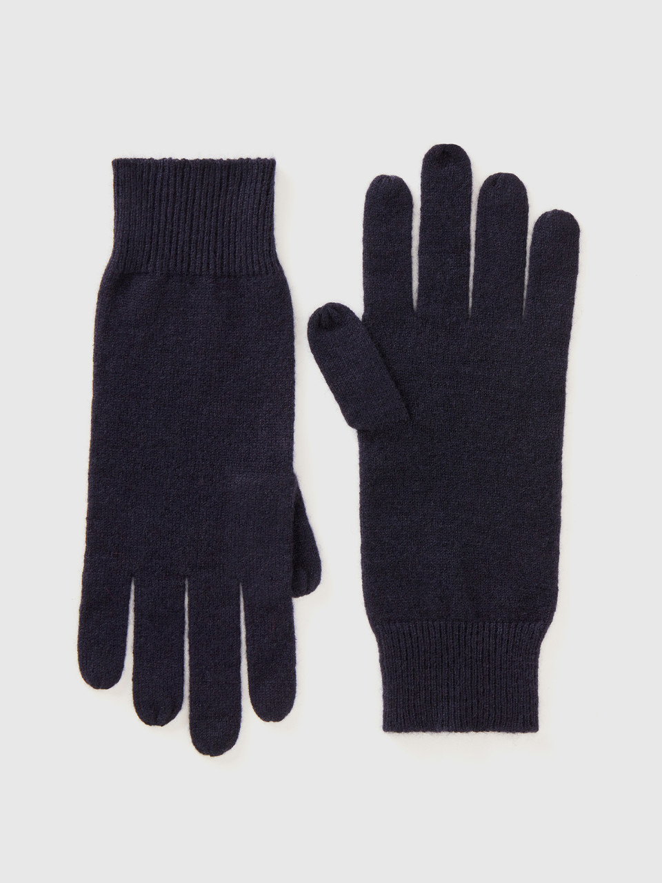 Benetton, Pure Cashmere Gloves, Dark Blue, Women