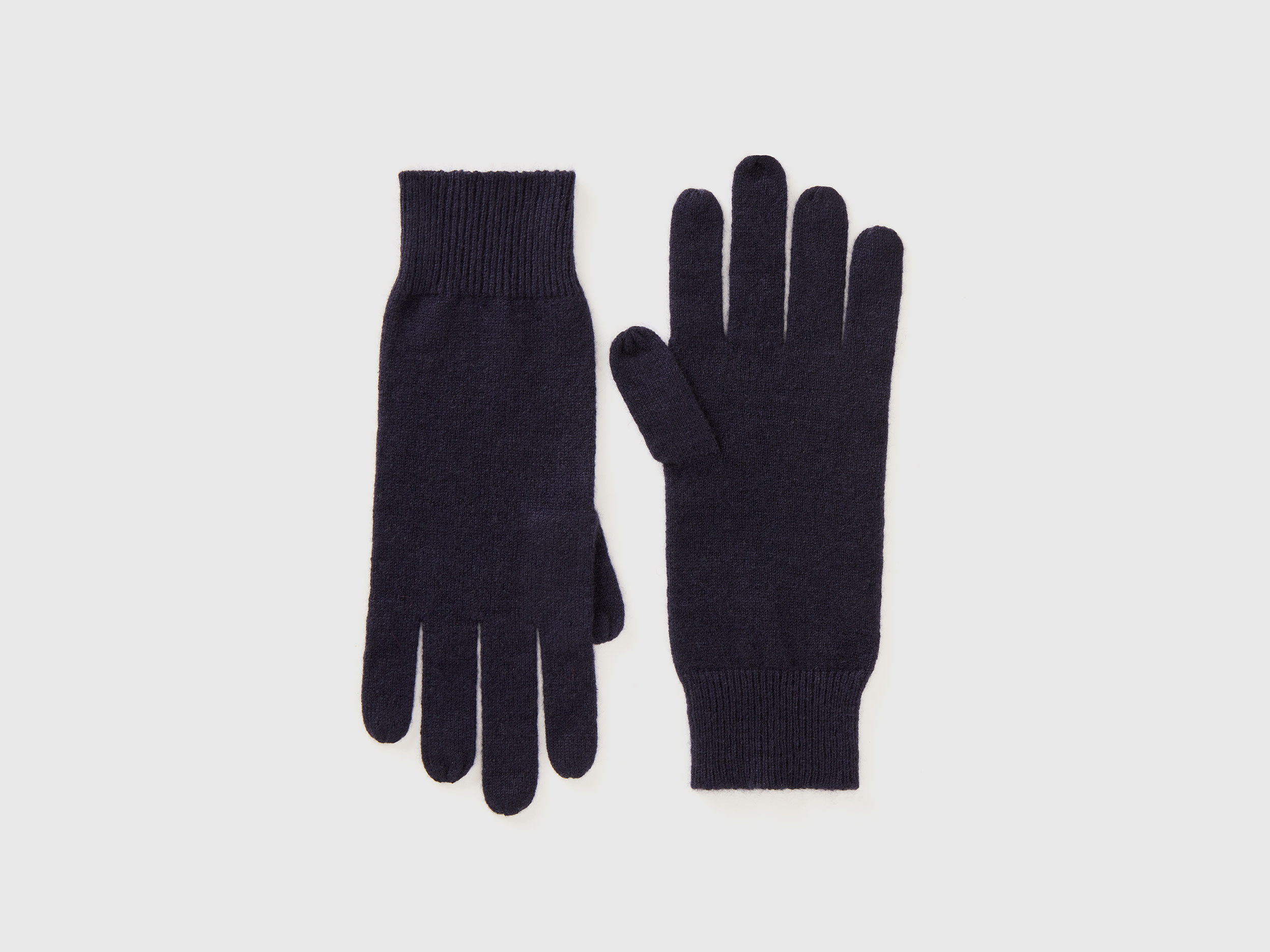 Benetton, Pure Cashmere Gloves, size OS, Dark Blue, Women