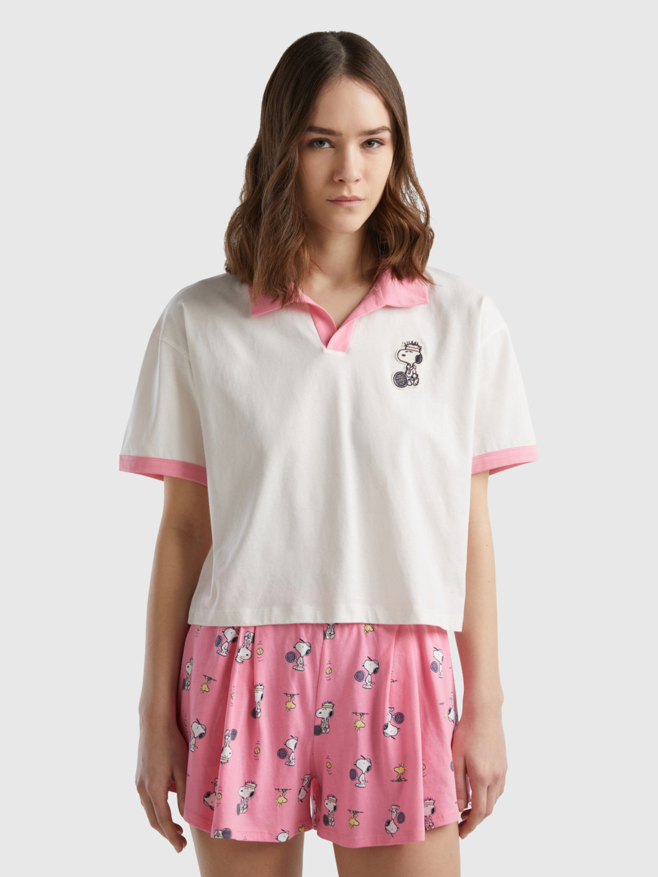 Benetton, Poloshirt Snoopy ©peanuts, Cremeweiss, female
