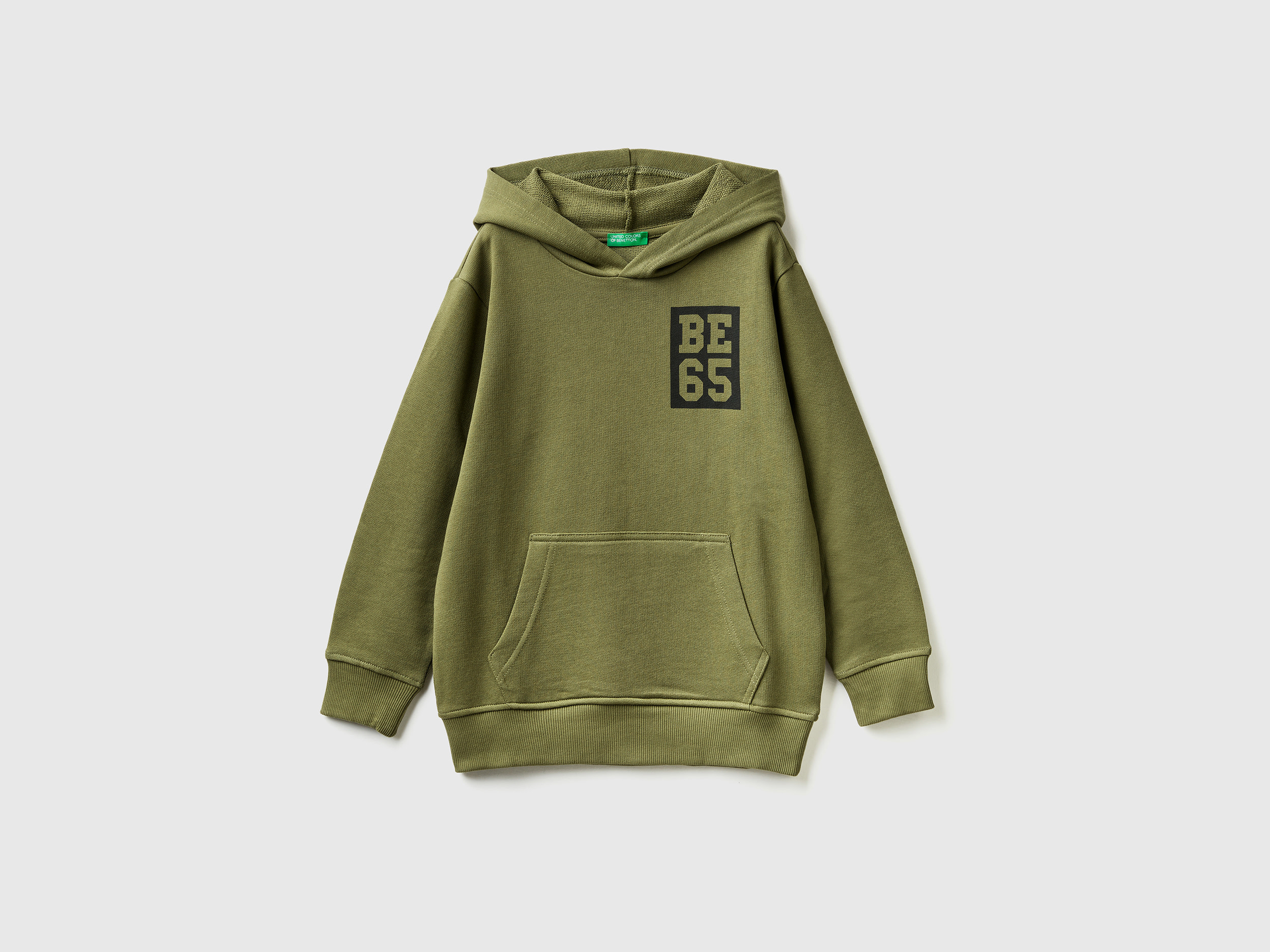 Benetton, Hoodie With Logo, size 2XL, Military Green, Kids