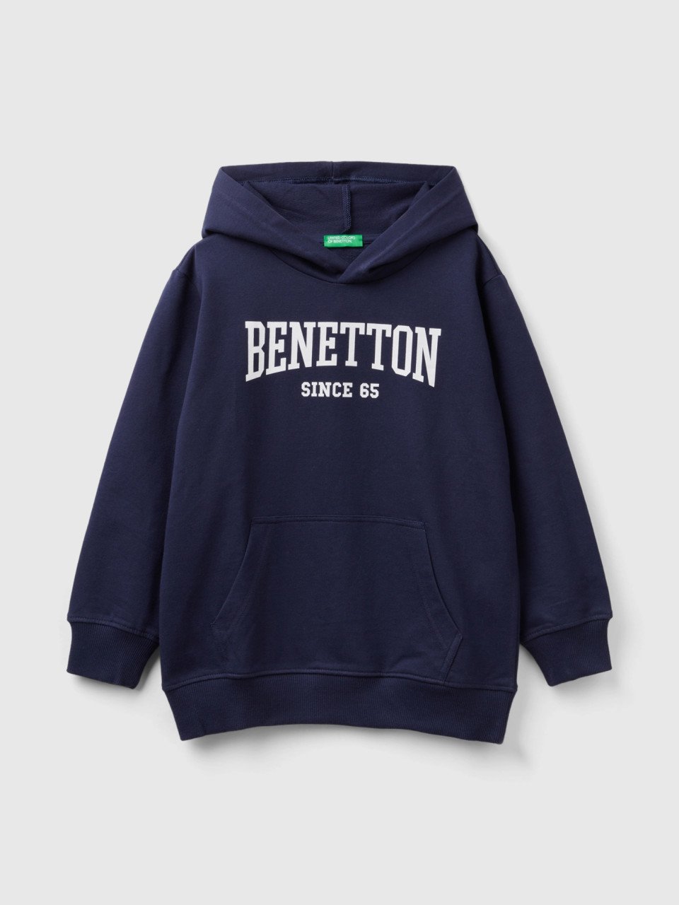 Benetton, Leichter Kapuzensweater, Dunkelblau, male