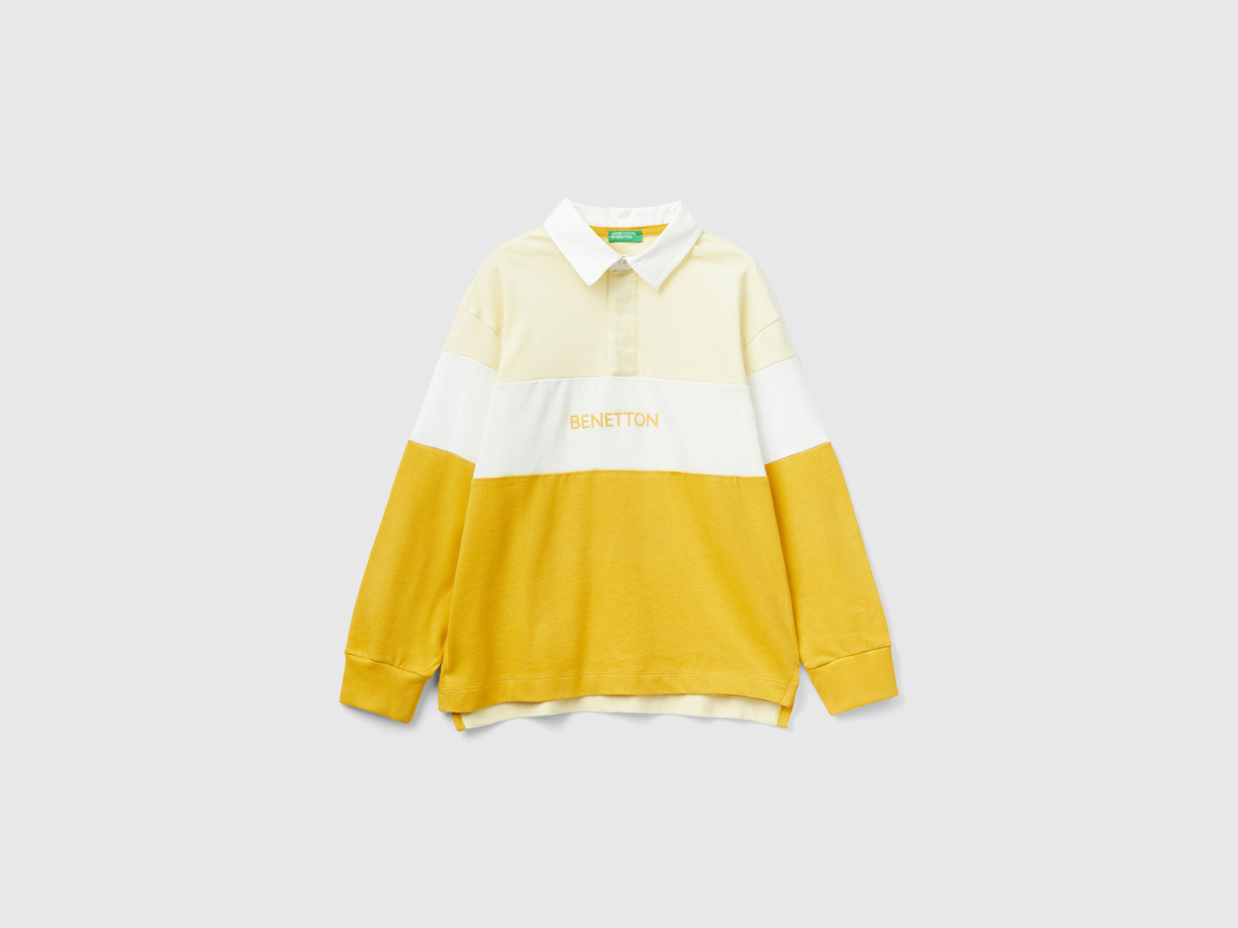 Benetton, Yellow Regular Fit Polo, size 3XL, Yellow, Kids