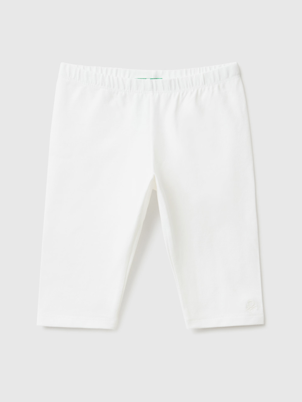 Benetton, 3/4 Leggings In Stretch Cotton, White, Kids