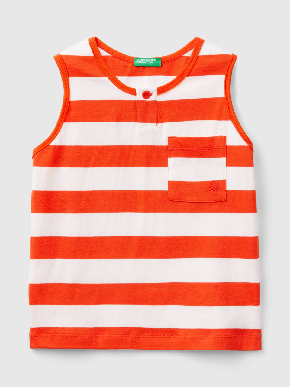 Benetton, Striped Tank Top With Pocket, Multi-color, Kids
