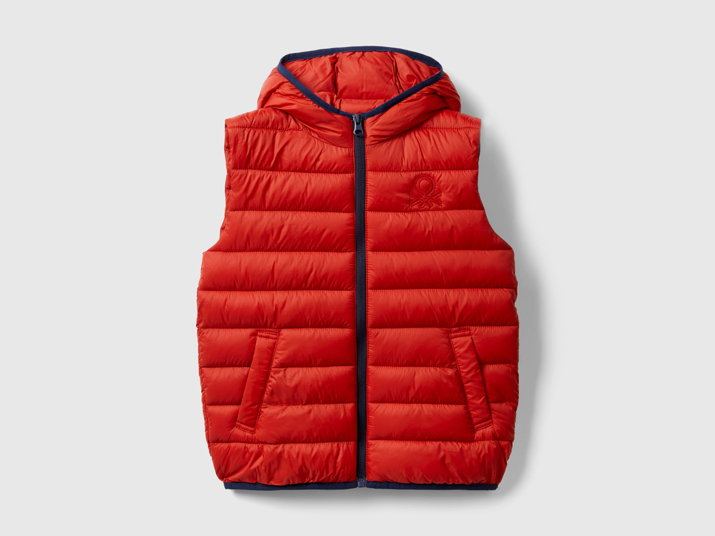Benetton, Padded Jacket With Hood, size 2XL, Brick Red, Kids