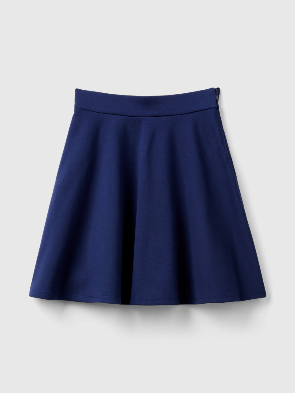 Benetton, Pleated Skirt In Viscose Blend, Dark Blue, Kids