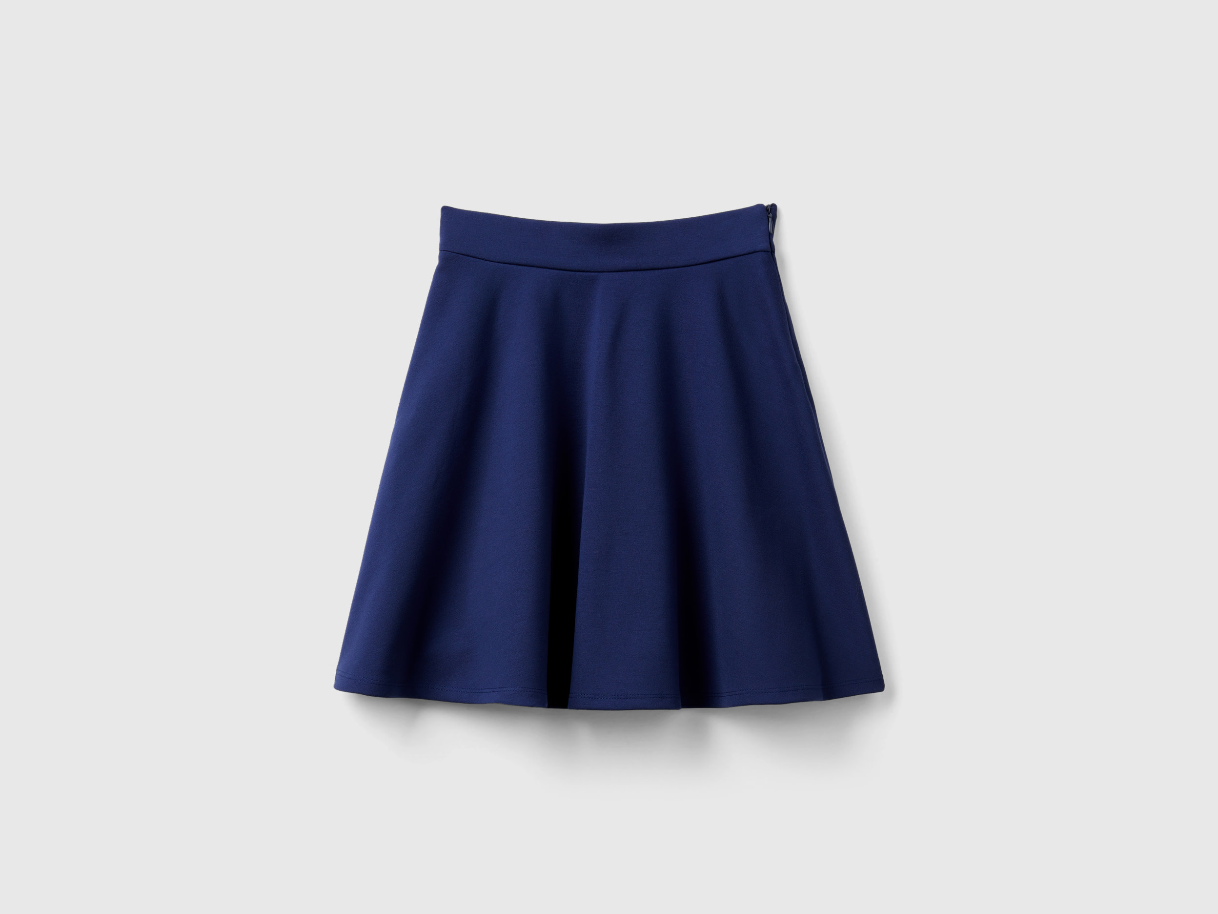 Benetton, Pleated Skirt In Viscose Blend, size S, Dark Blue, Kids