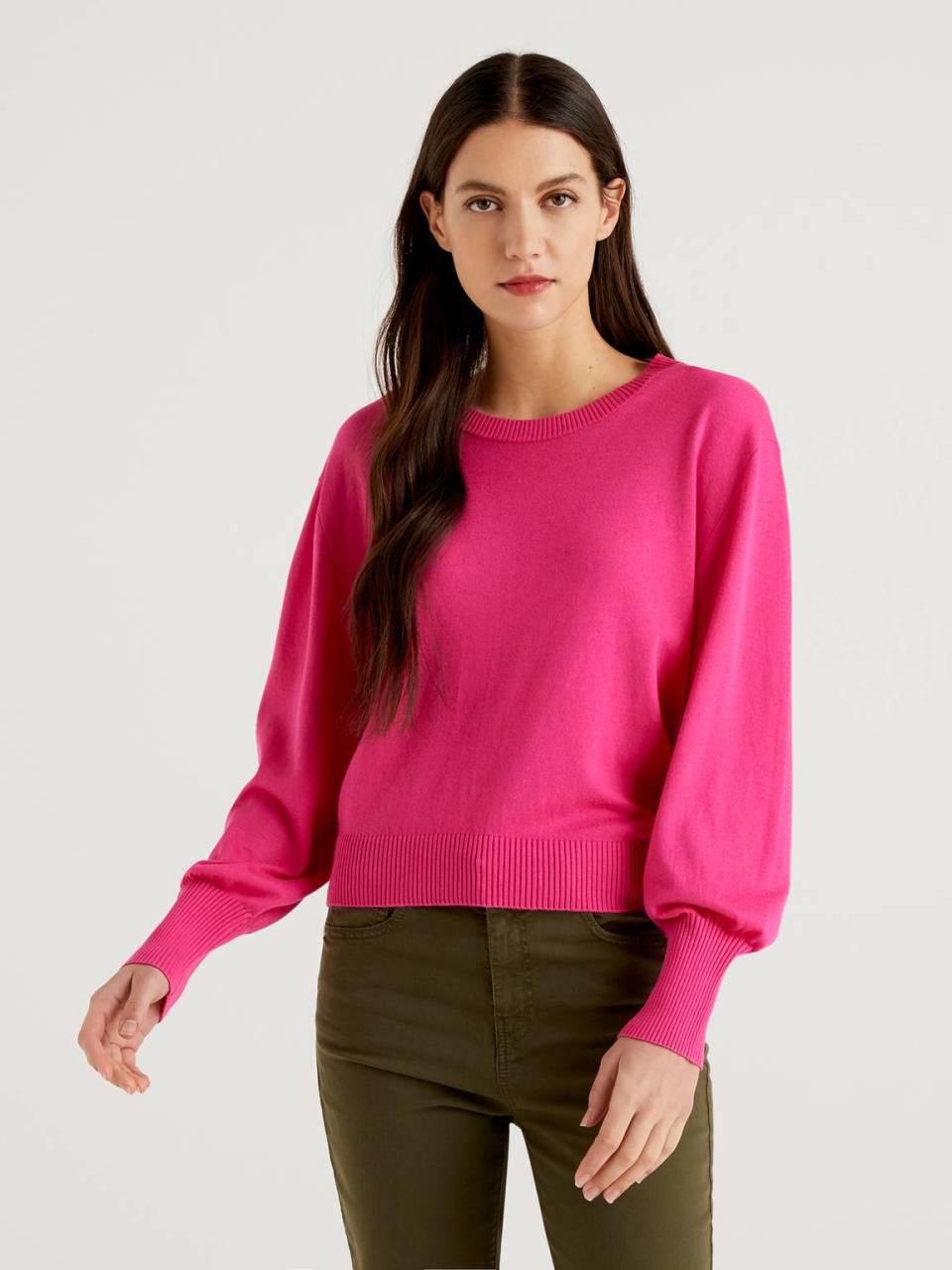Benetton Sweater with puff sleeve. 1