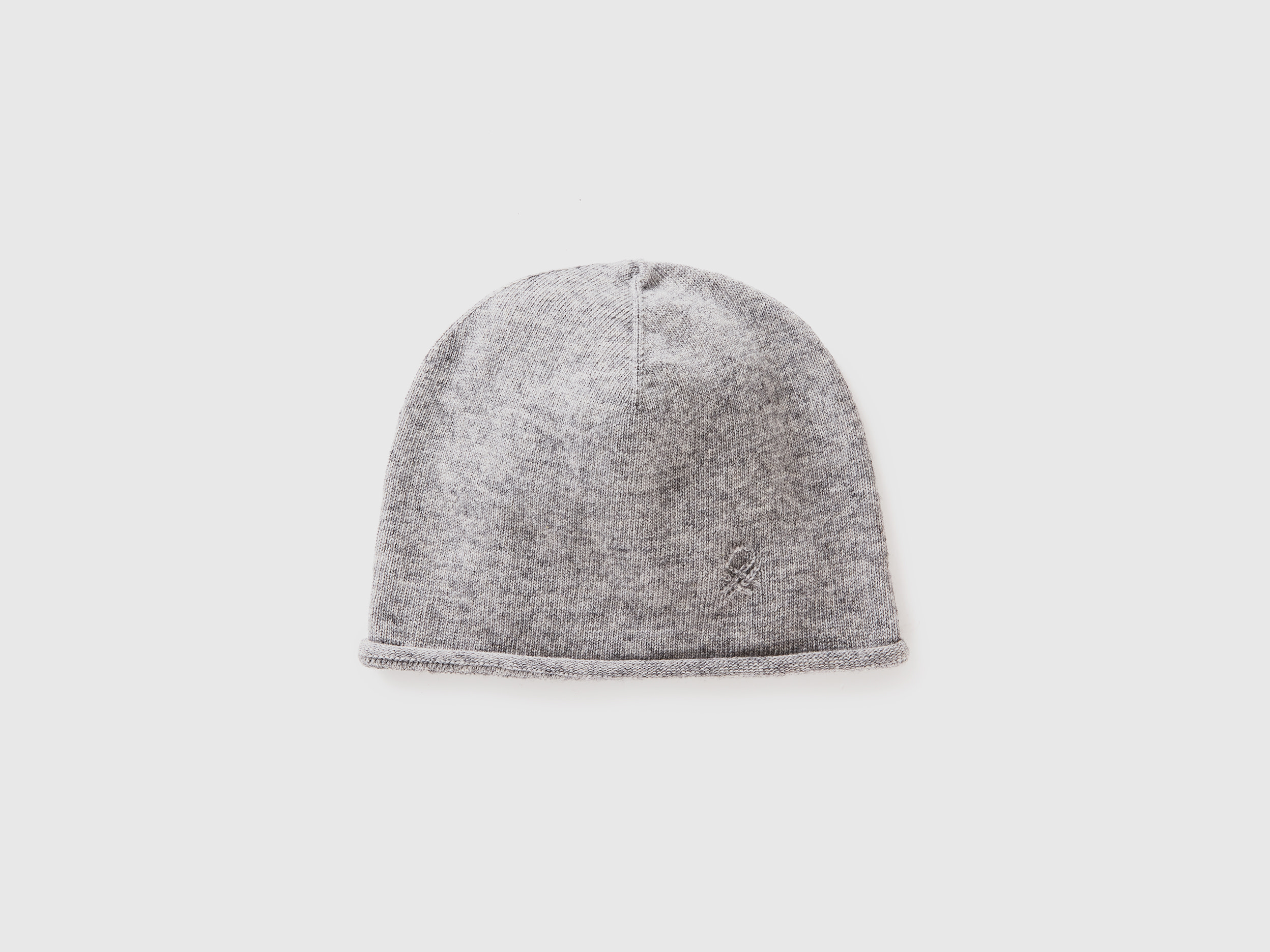 Benetton, Cappello In Misto Cashmere, Grigio Chiaro, Donna