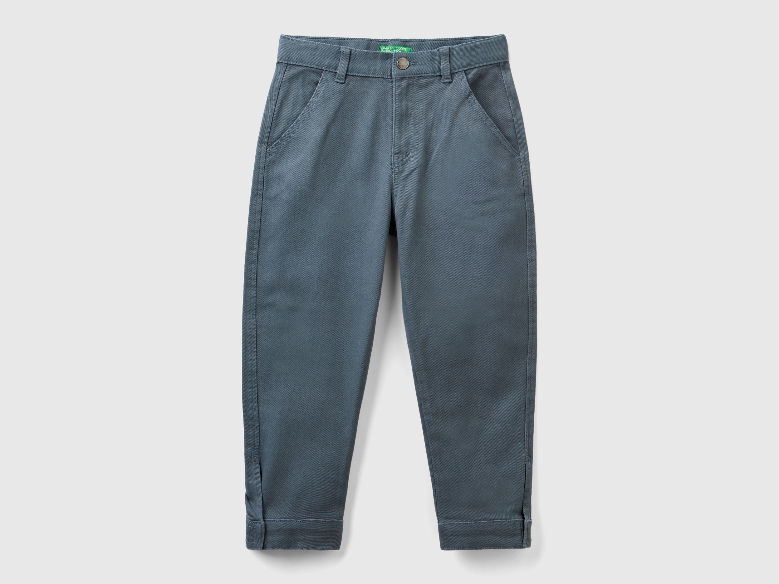 Benetton, Straight Regular Fit Trousers, size 3XL, Dark Gray, Kids