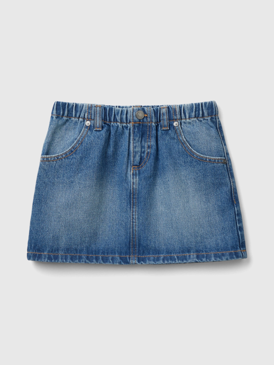Benetton, Mini-jupe En Jeans, Bleu Clair, Enfants
