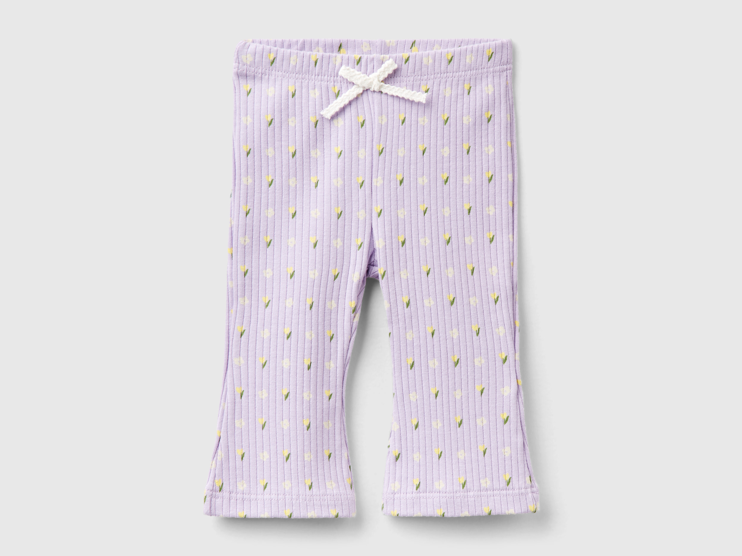 Benetton, Leggings With Floral Print, size 6-9, Lilac, Kids