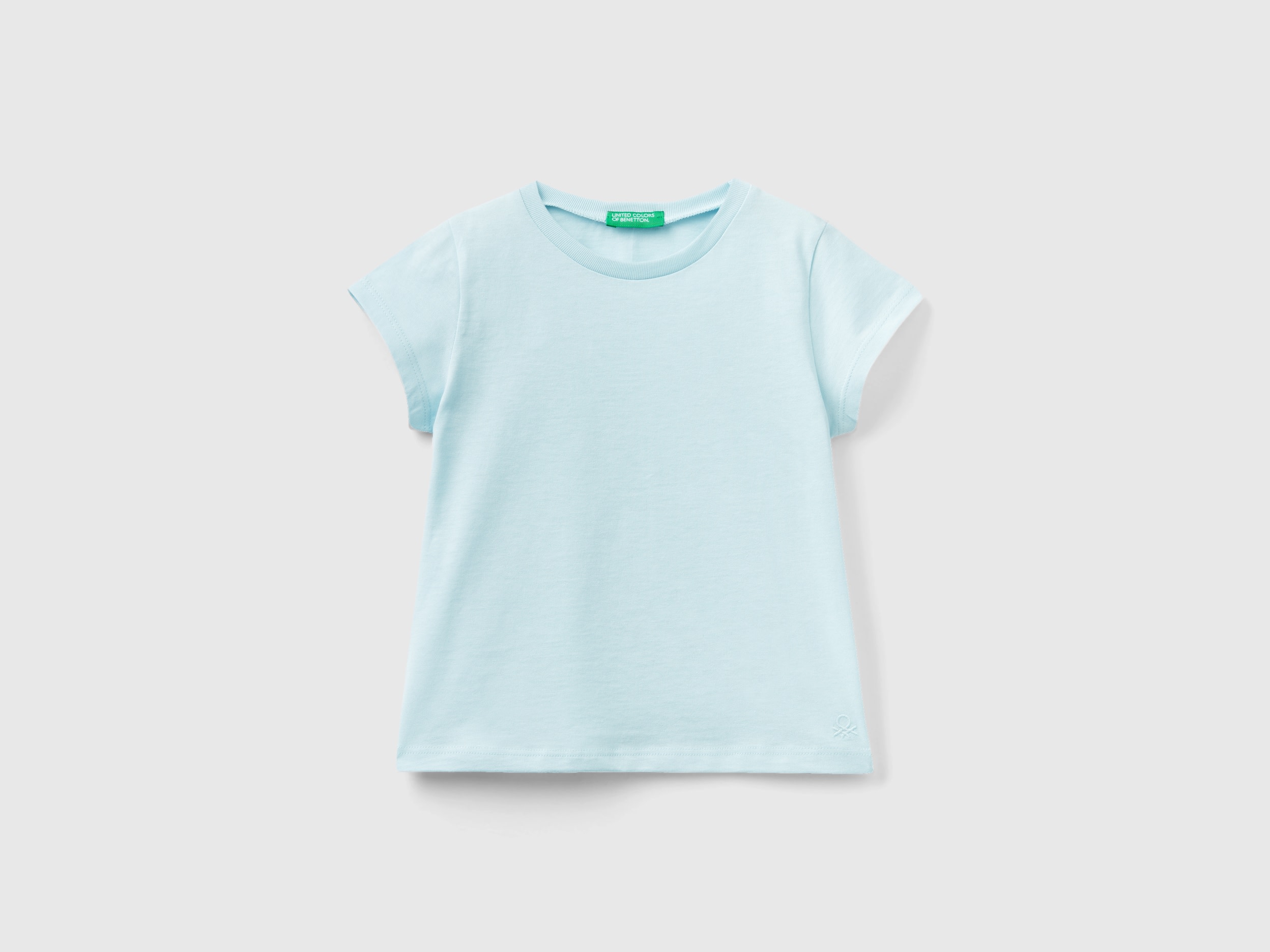Image of Benetton, 100% Organic Cotton T-shirt, size 110, Aqua, Kids