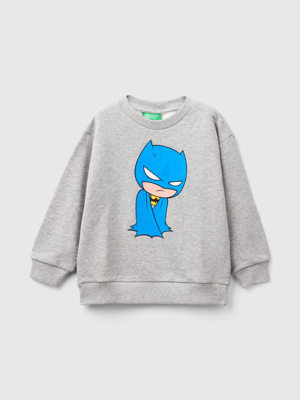 Benetton, Marl Gray Batman ©&™ Dc Comics Batman Sweatshirt, Gray, Kids