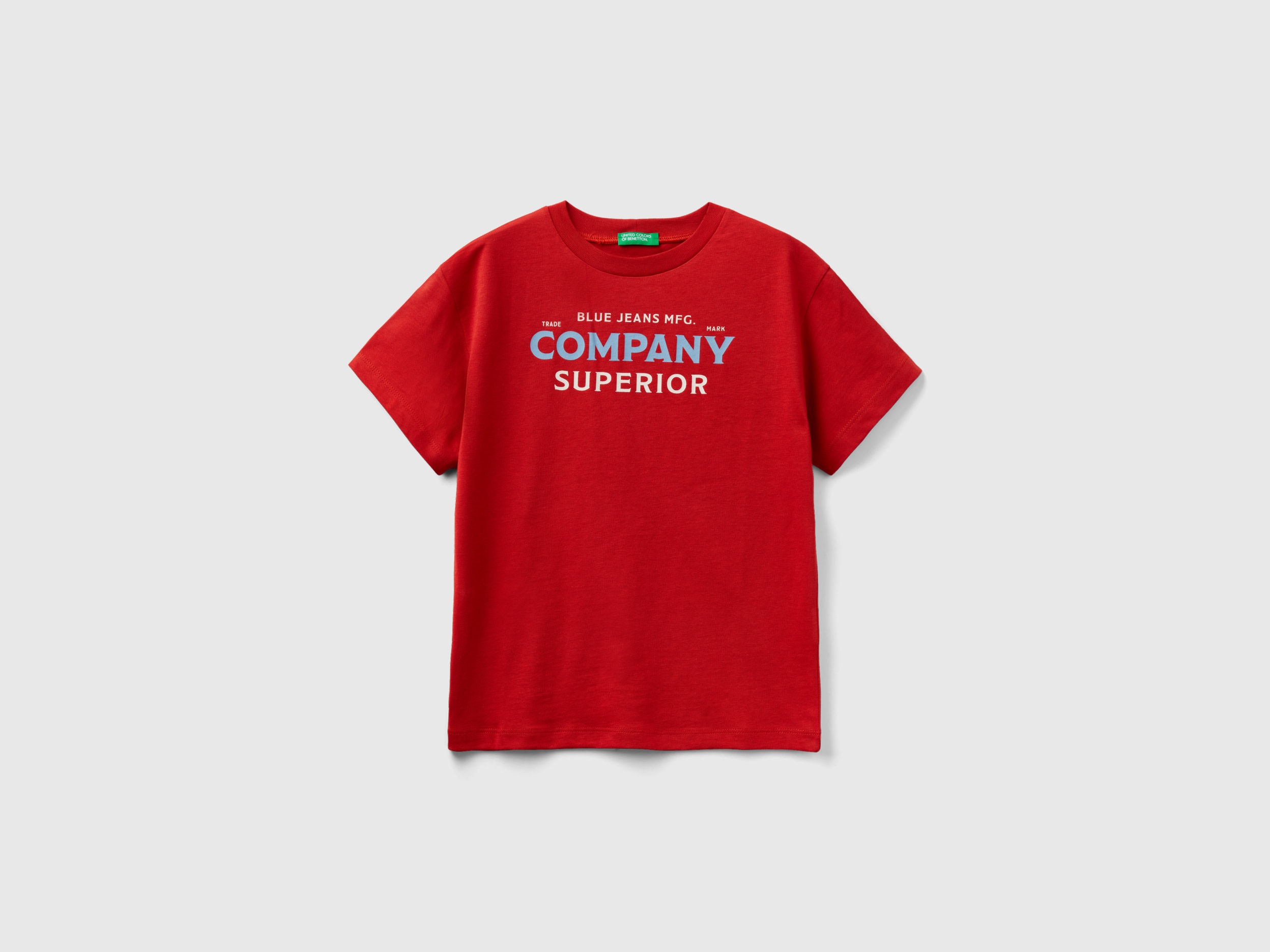 Benetton, Short Sleeve T-shirt In Organic Cotton, size M, Red, Kids