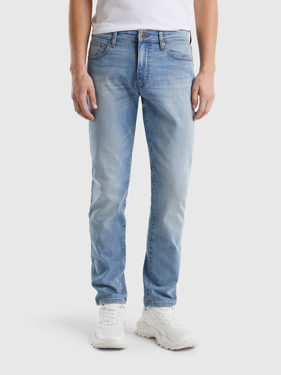 Benetton slim fit jeans with tears. 1