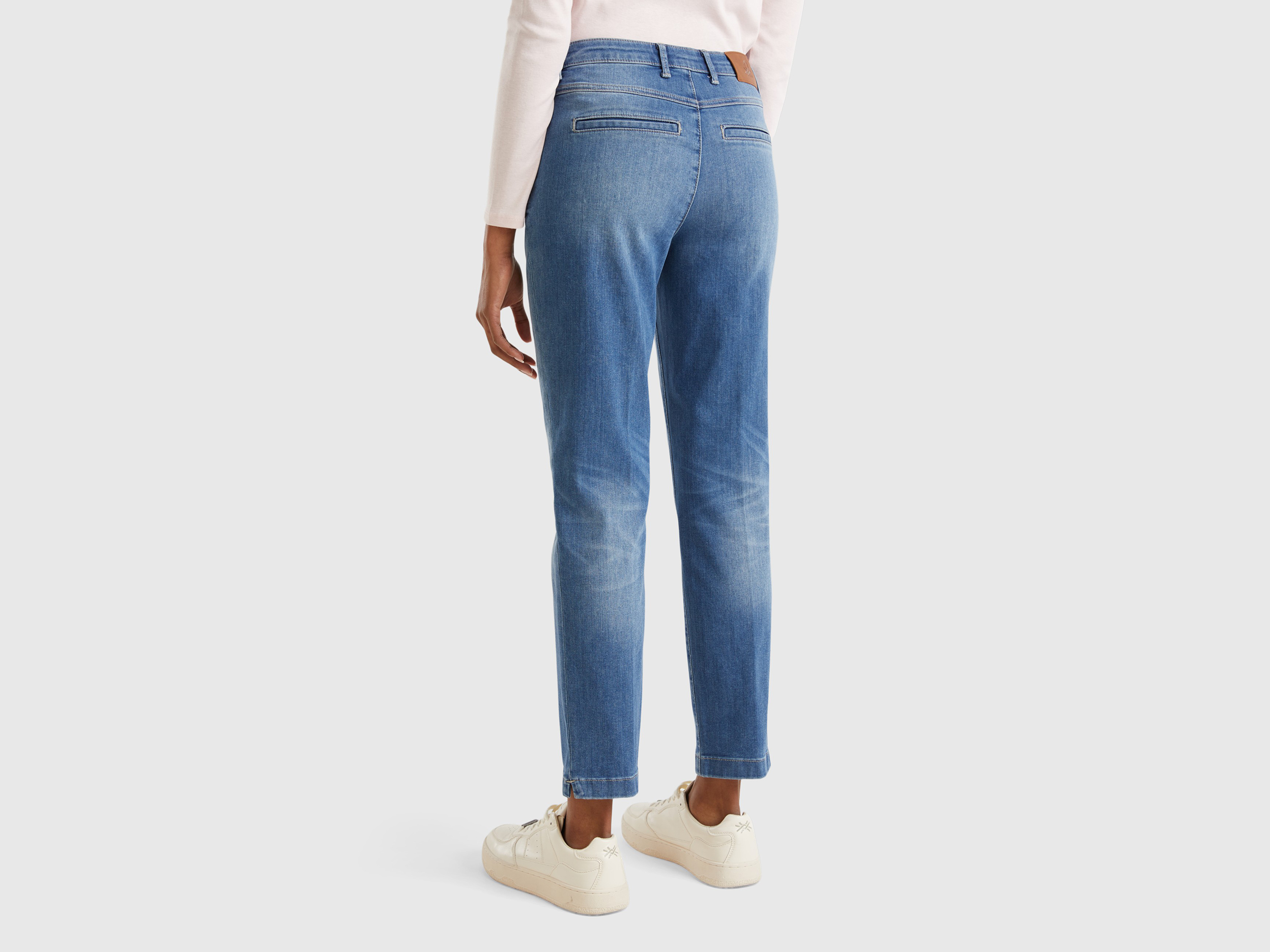 Benetton, Τσίνο Σλιμ Εφαρμογής Από Ντένιμ, size , Μπλε, Γυναικεία φωτογραφία