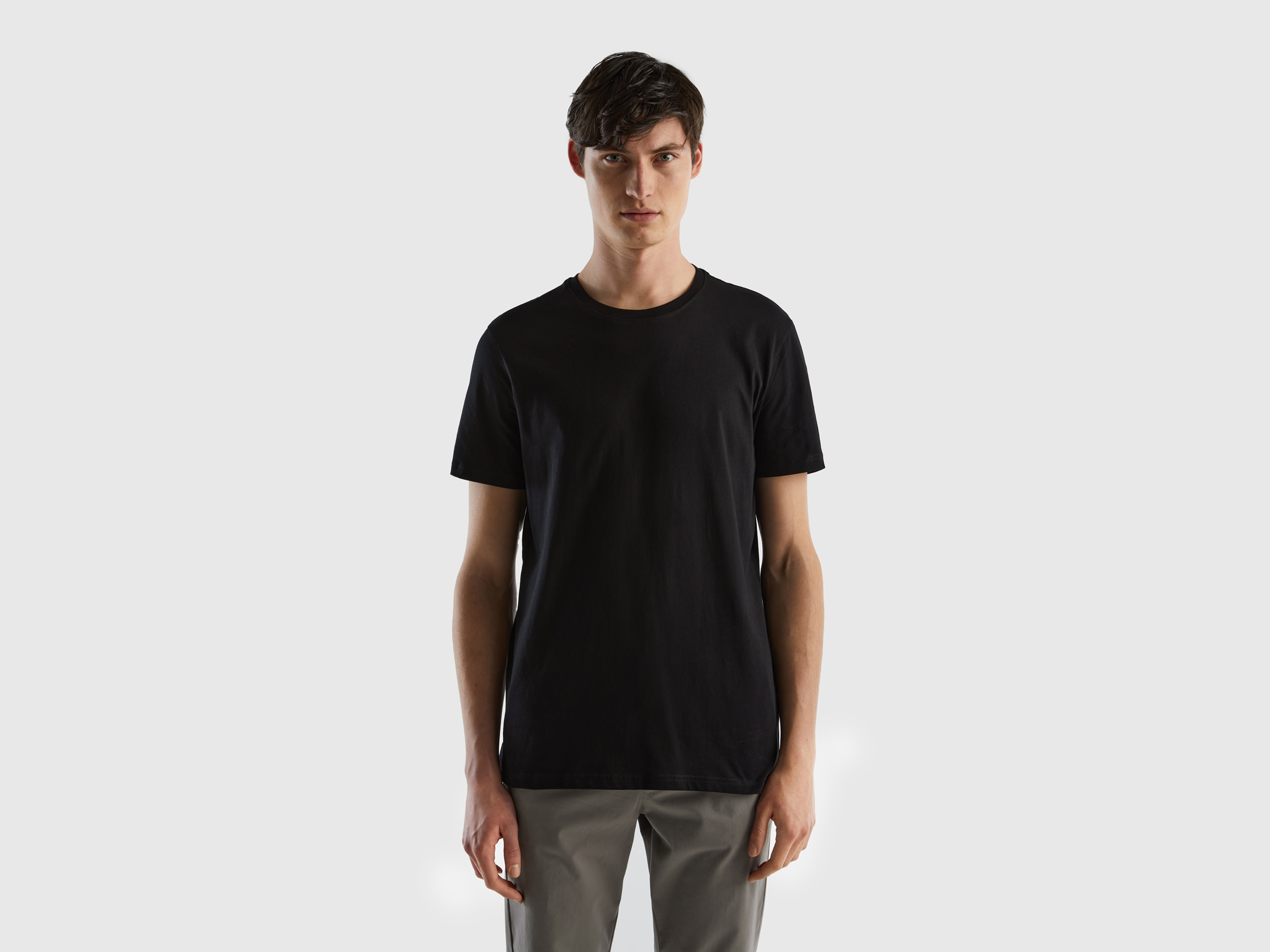 Benetton, Black T-shirt, size XXXL, Black, Men