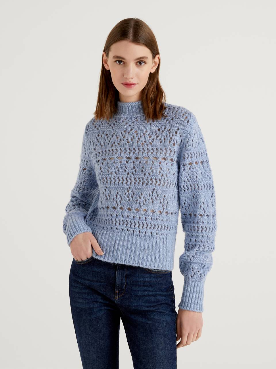 Benetton Sweater with perforated knit. 1