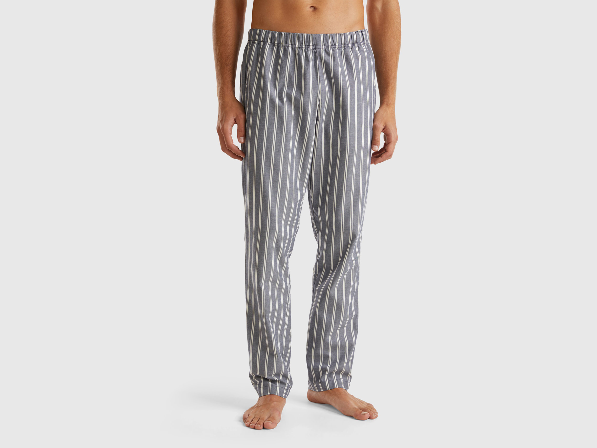 Benetton, Pantaloni A Righe, Multicolore, Uomo